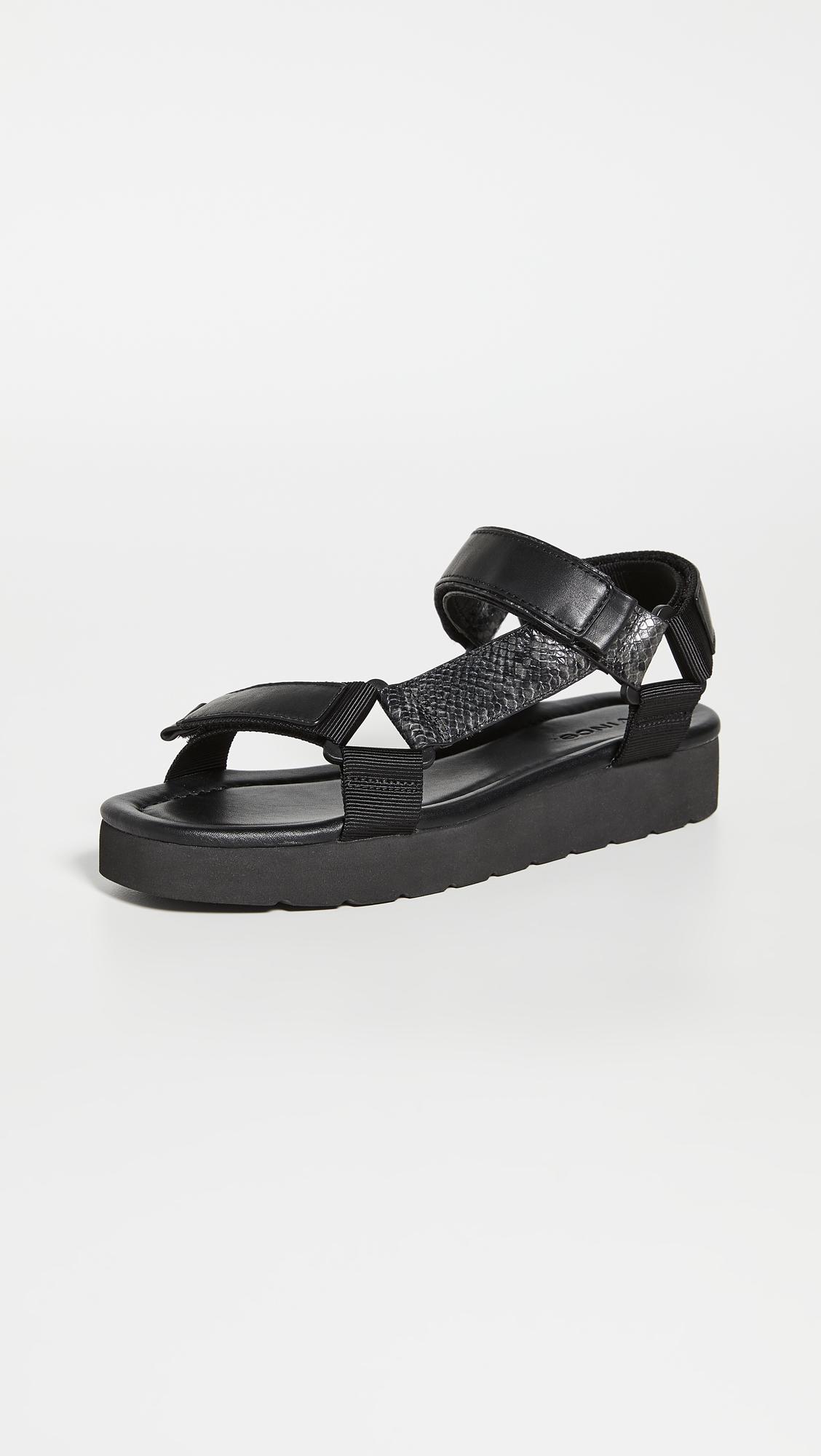 Vince Leather Carver Flatform Sport Sandals in Dark Grey (Gray) - Save 40% - Lyst