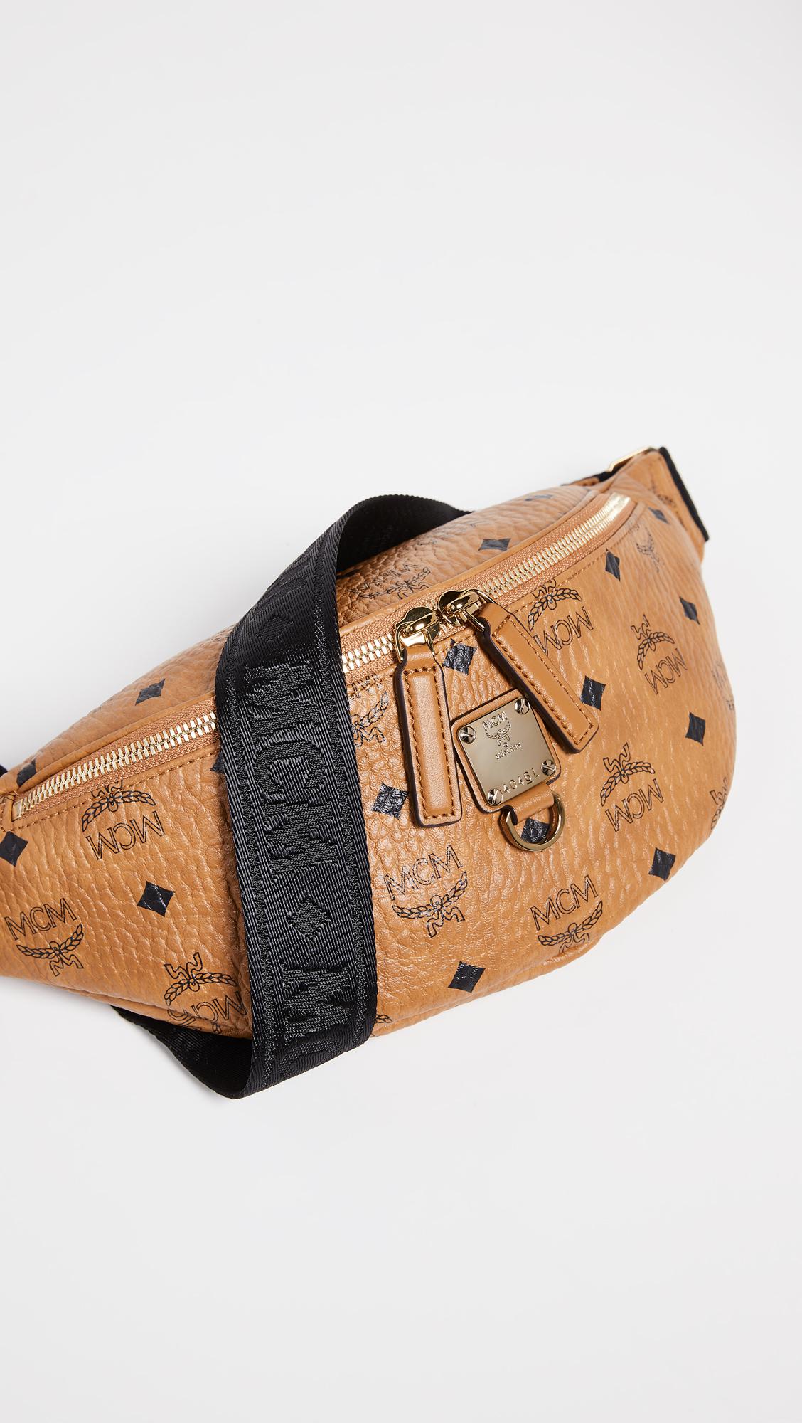 MCM Canvas Fursten Visetos Small Belt Bag in Cognac (Brown) Lyst