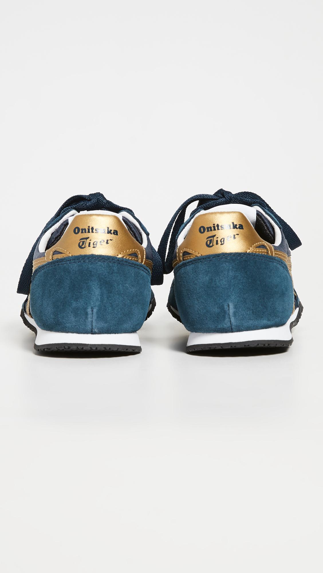 Onitsuka Tiger Serrano Sneakers In Navy Gold Blue Lyst