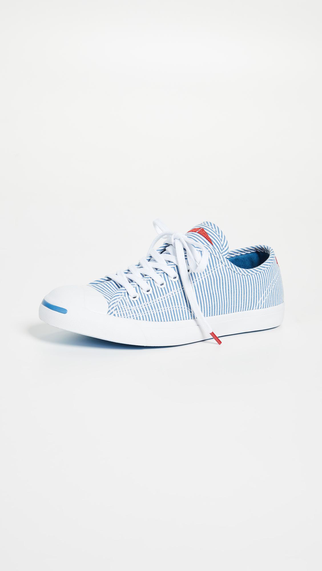 Converse Jack Purcell Striped Sneakers in Blue | Lyst
