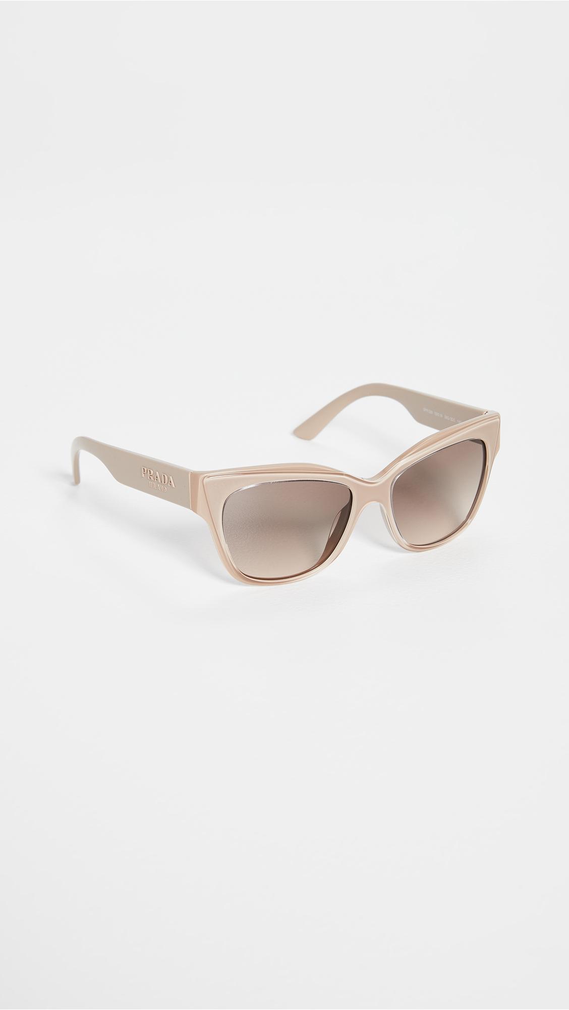Prada Monochrome Logo Classic Sunglasses in Light Brown (Brown) - Lyst