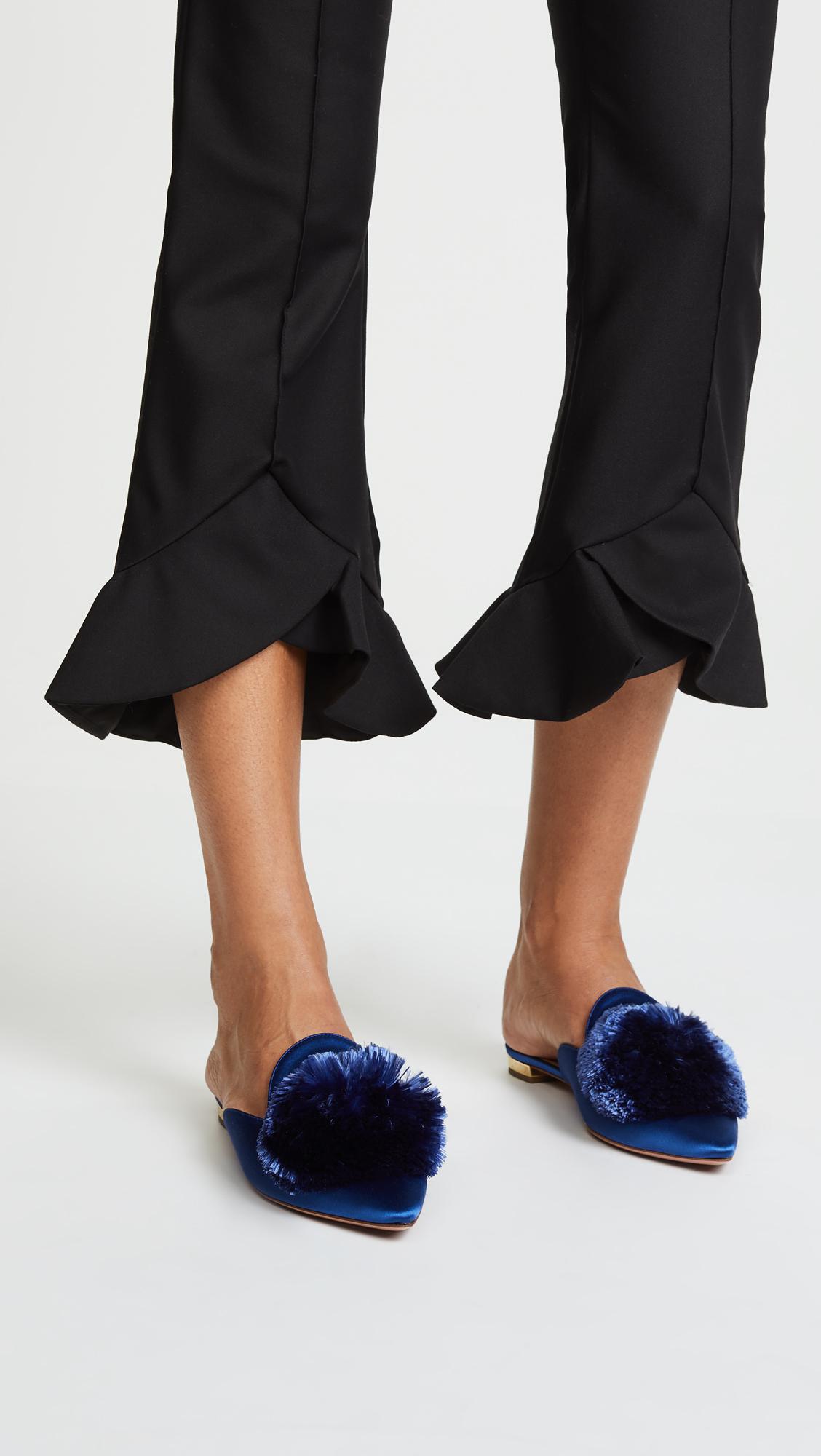 aquazzura powder puff mules