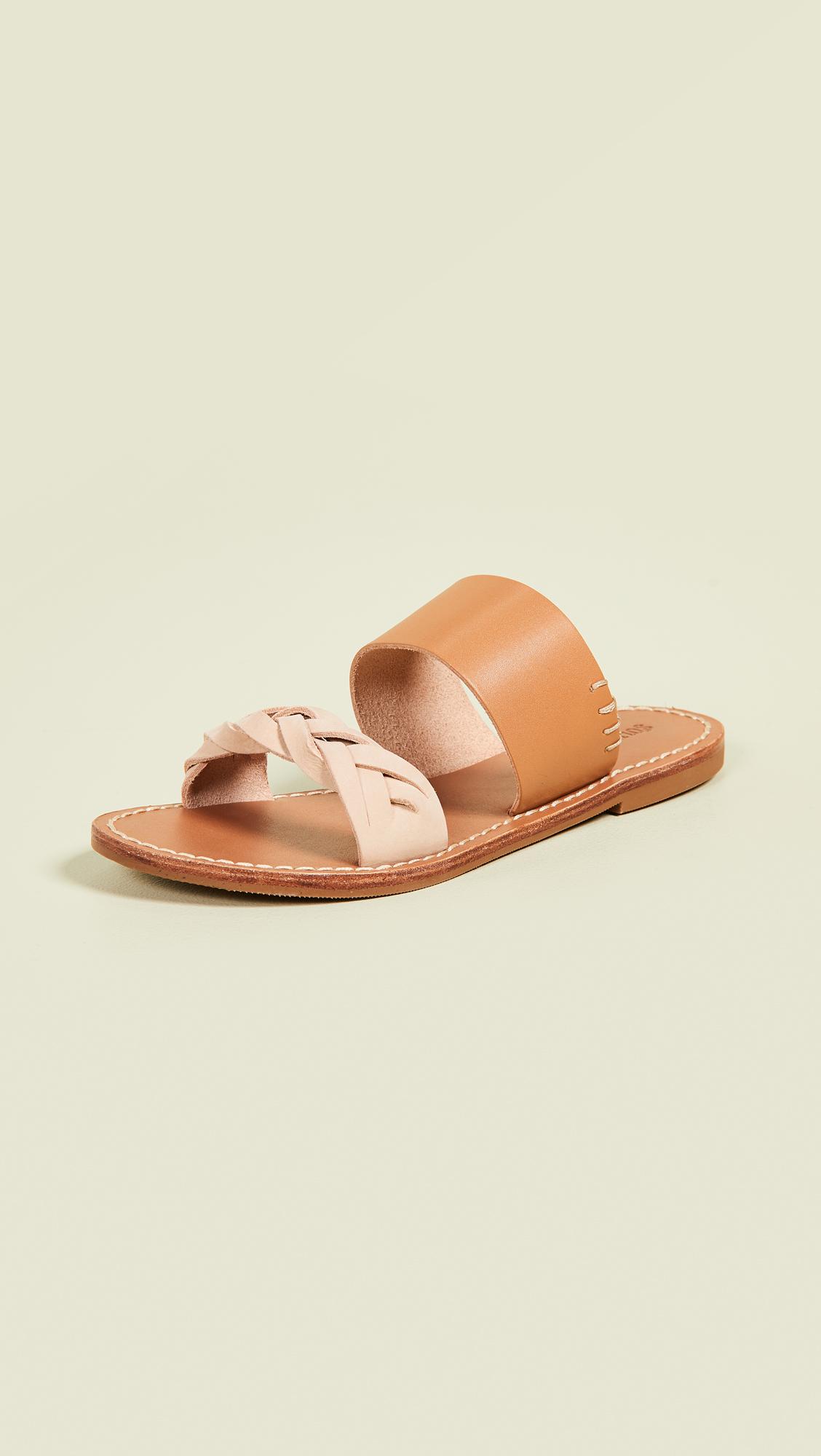tan braided slides
