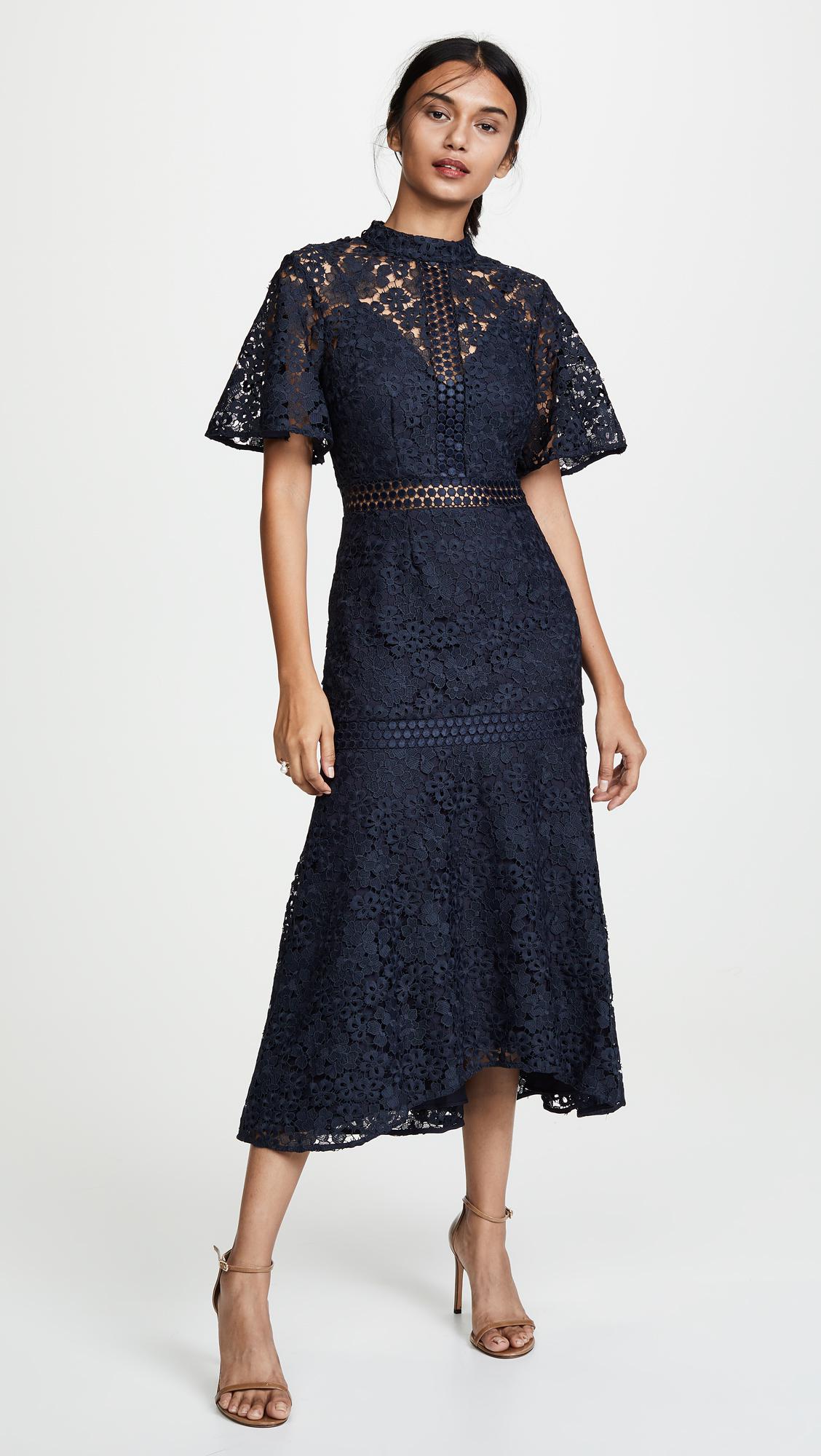 Keepsake Utopia Lace Midi Dress in Blue | Lyst