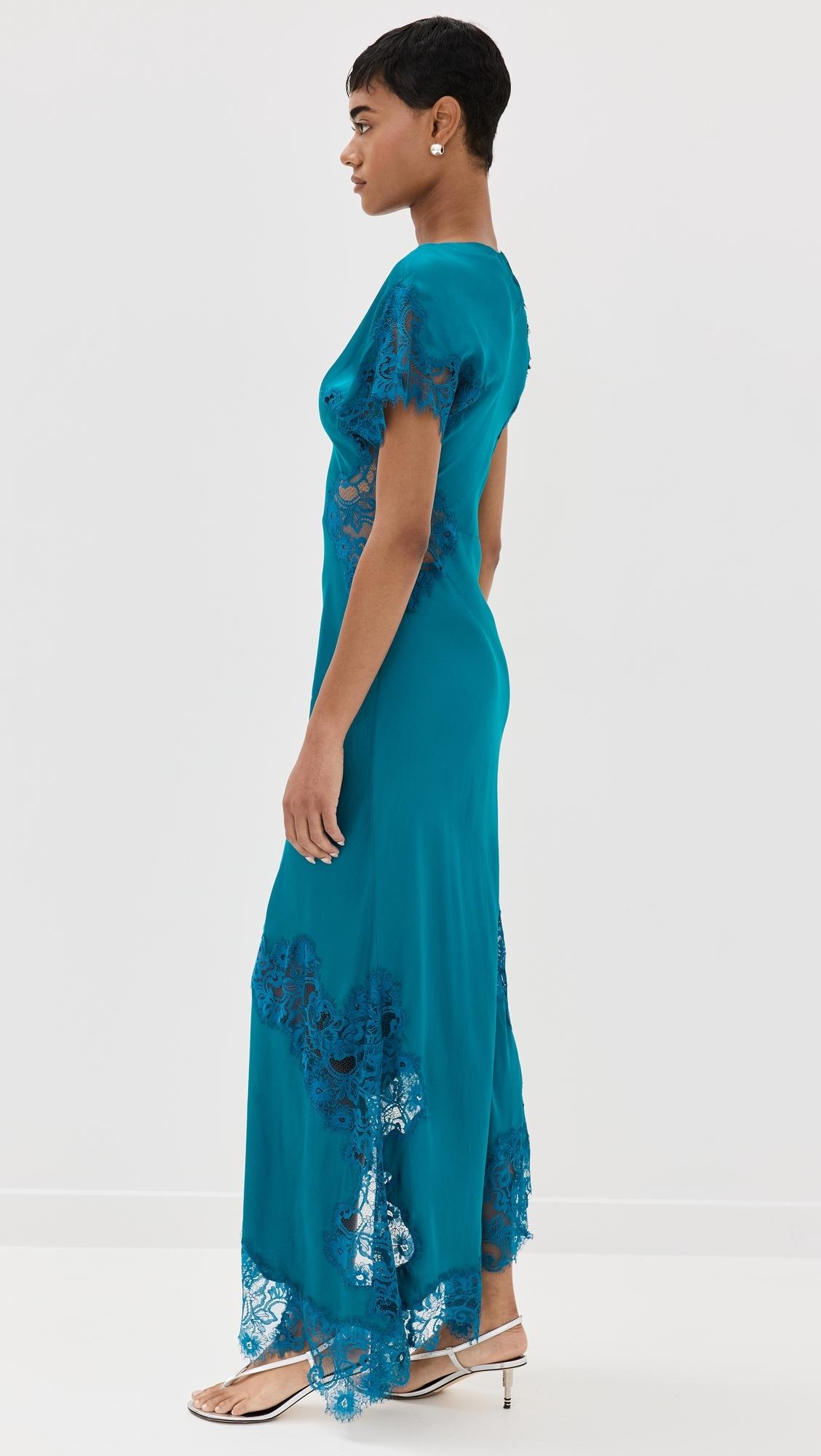 Alc Womens Alessia Dress A.L.C. Alessia Satin And Lace Maxi Dress In Black Alc  Dresses For Women