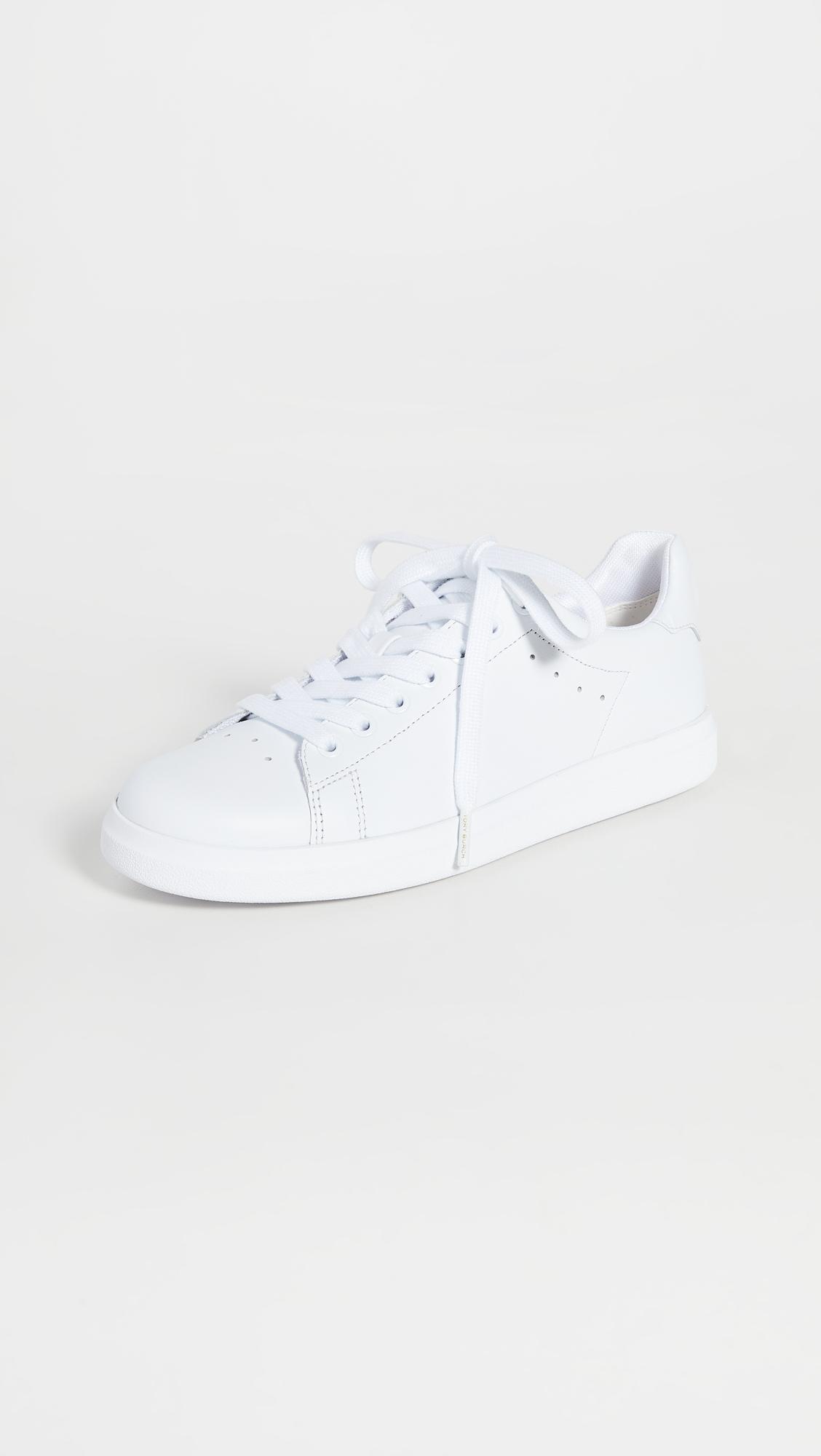 Tory Burch Leather Howell Court Sneakers in Titanium White/Titanium ...