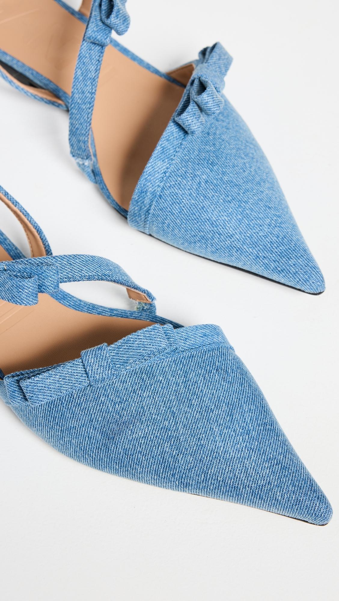 Ganni Multi Bow Pointy Cut Out Ballerina Flats in Blue Lyst