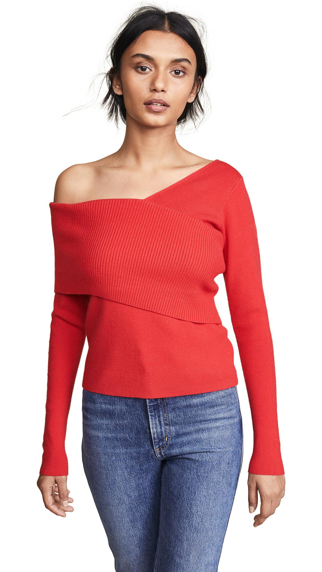 Line & Dot Synthetic Sylvie Sweater in Red - Lyst