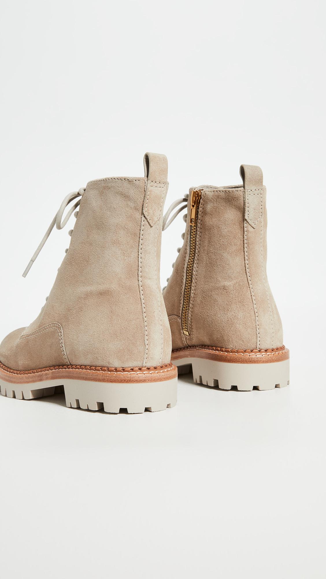 Vince Leather Cabria Lug Sole Boots in Cobblestone (Natural) - Lyst
