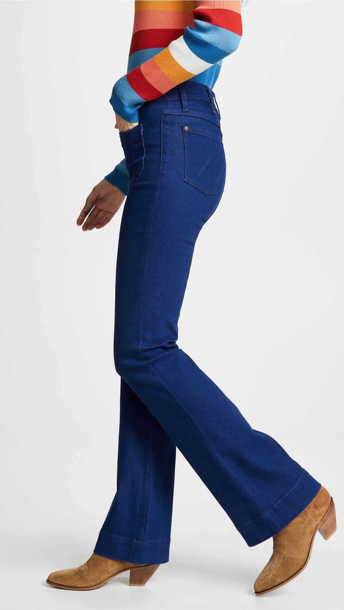 Wrangler Denim High Rise Exaggerated Bootcut Jeans in Blue Lyst