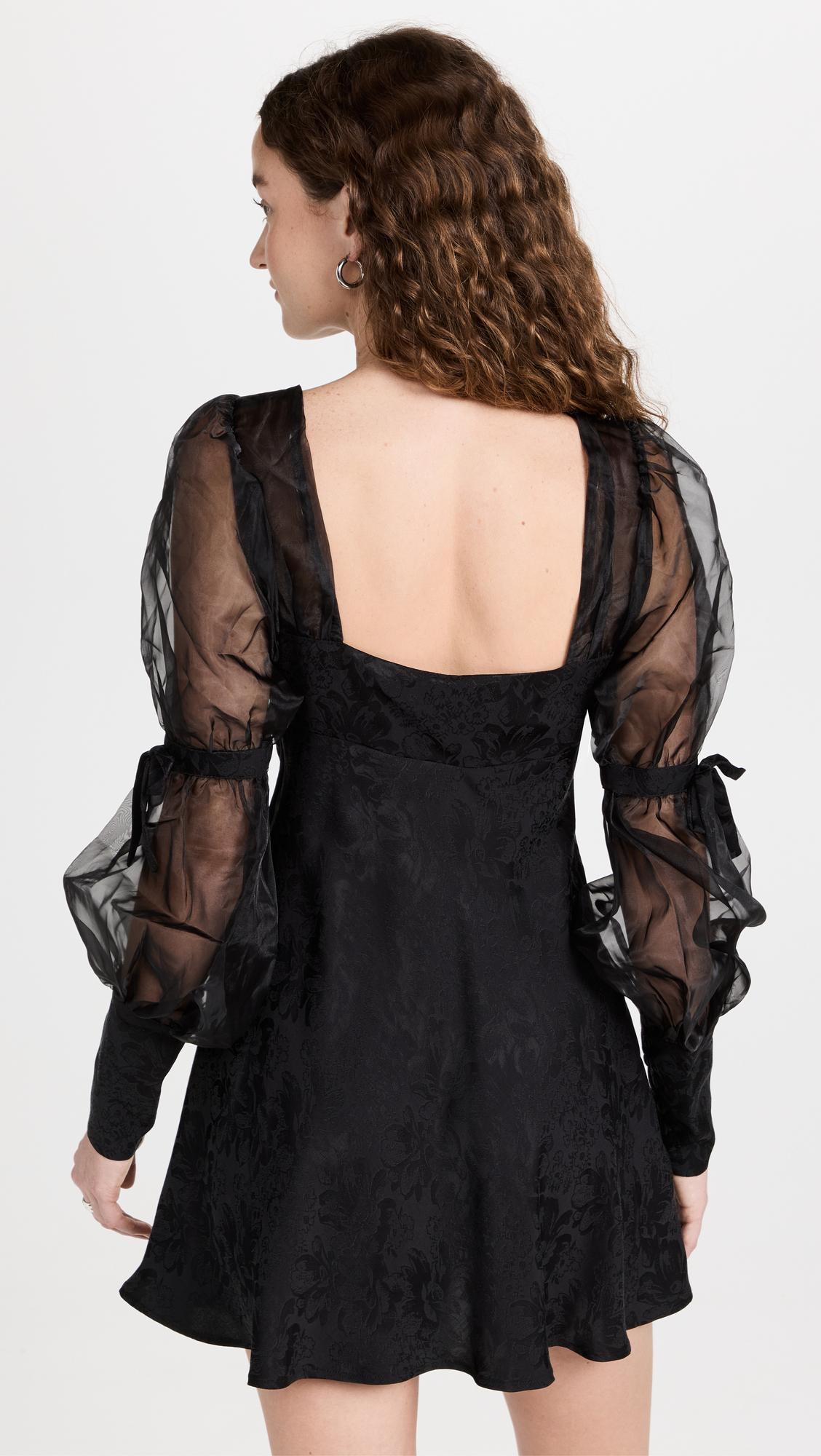 For Love & Lemons Gabrielle Puff Sleeve Mini Dress in Black | Lyst