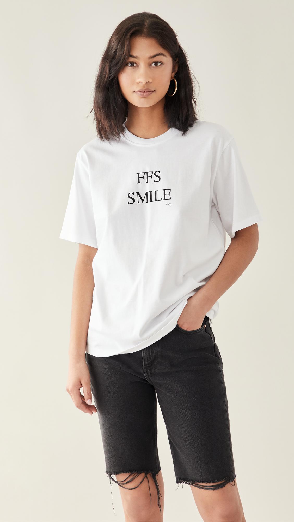 Victoria, Victoria Beckham Cotton Ffs Smile T-shirt in White | Lyst  Australia