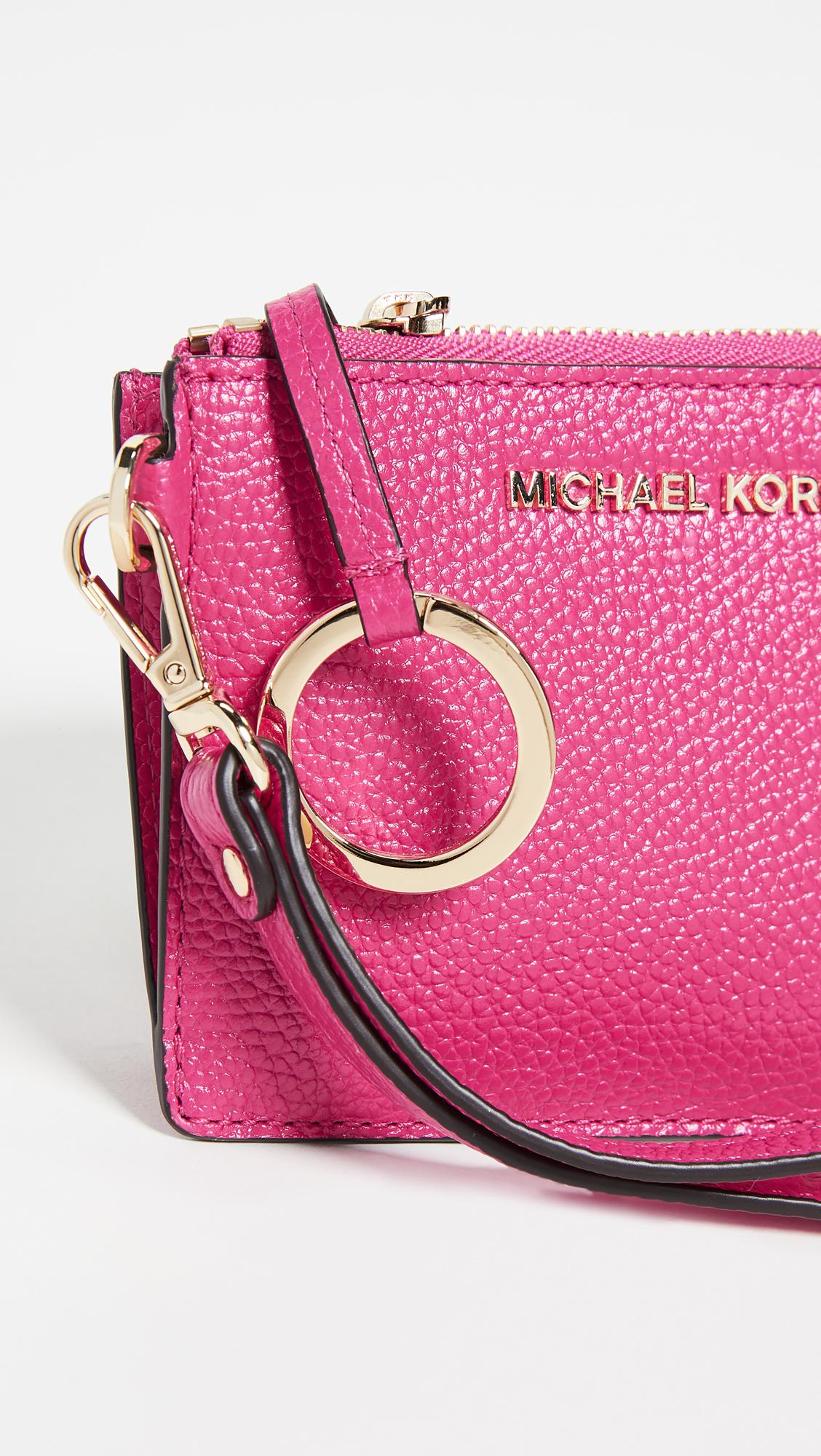 MICHAEL Michael Kors Leather Mercer Small Coin Purse in Ultra Pink (Pink) - Lyst