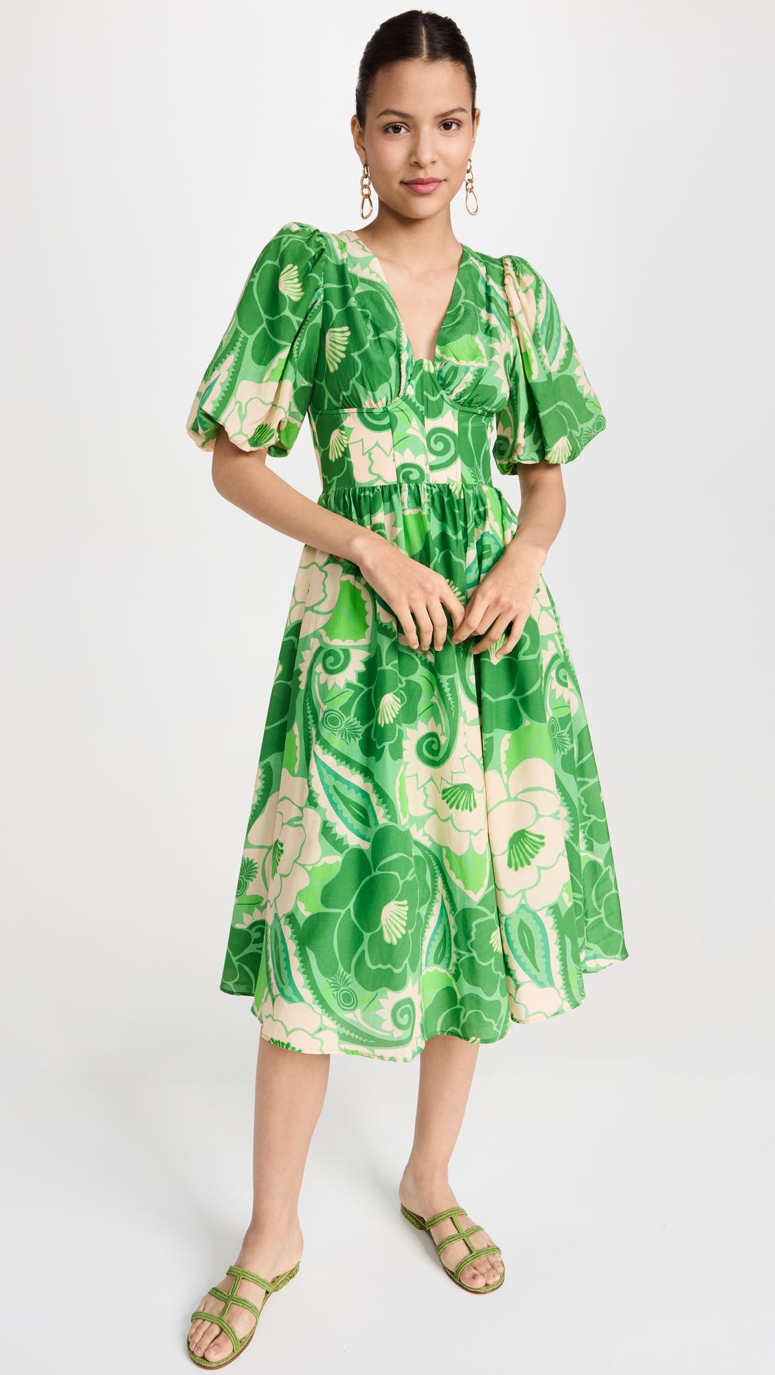 FARM Rio Tropical Groove Midi Dress in Green | Lyst Canada