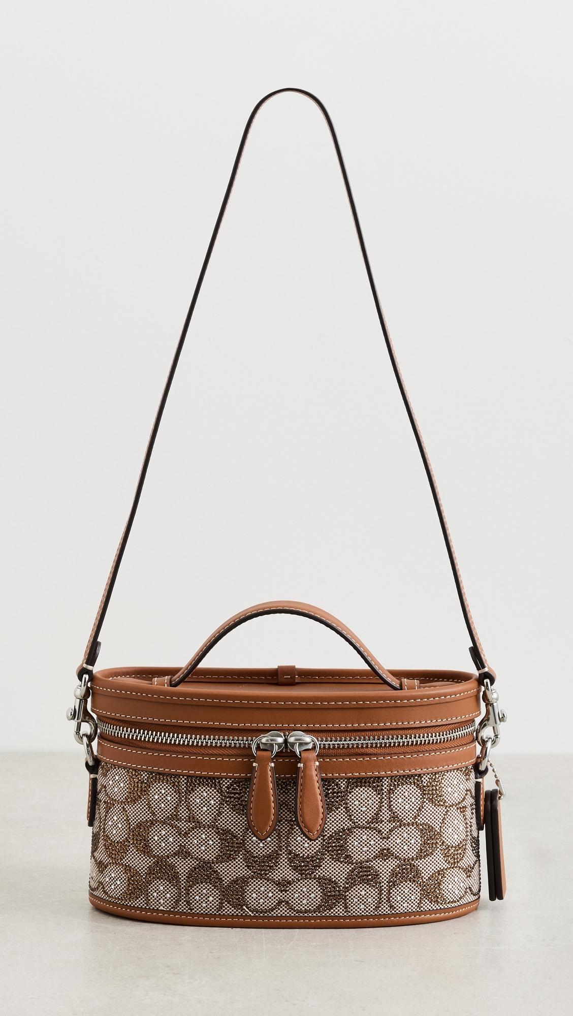 COACH Crystal Signature Jacquard Trail Bag in Brown Lyst