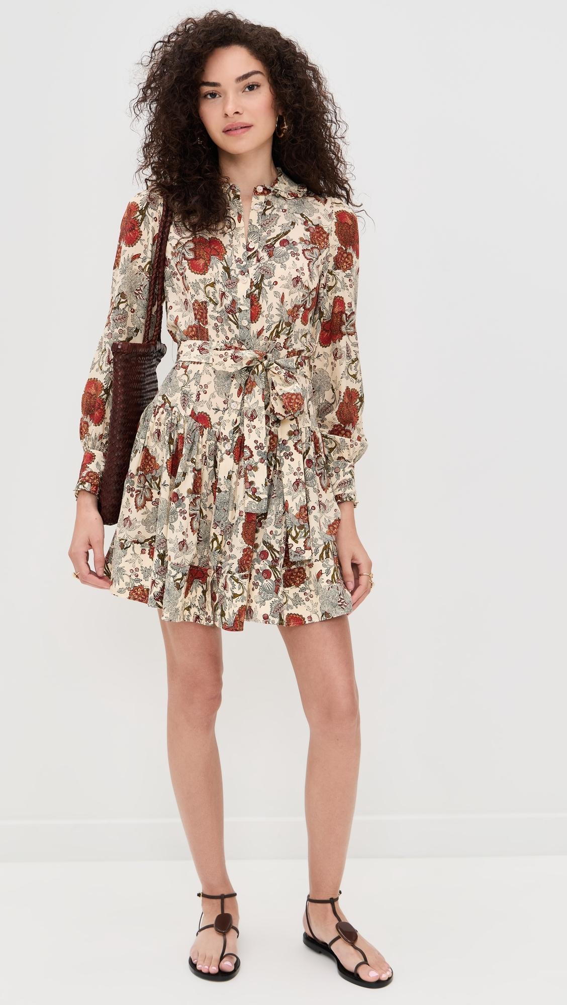 ulla johnson simona silk long sleeve mini dress Simona Silk Mini Dress