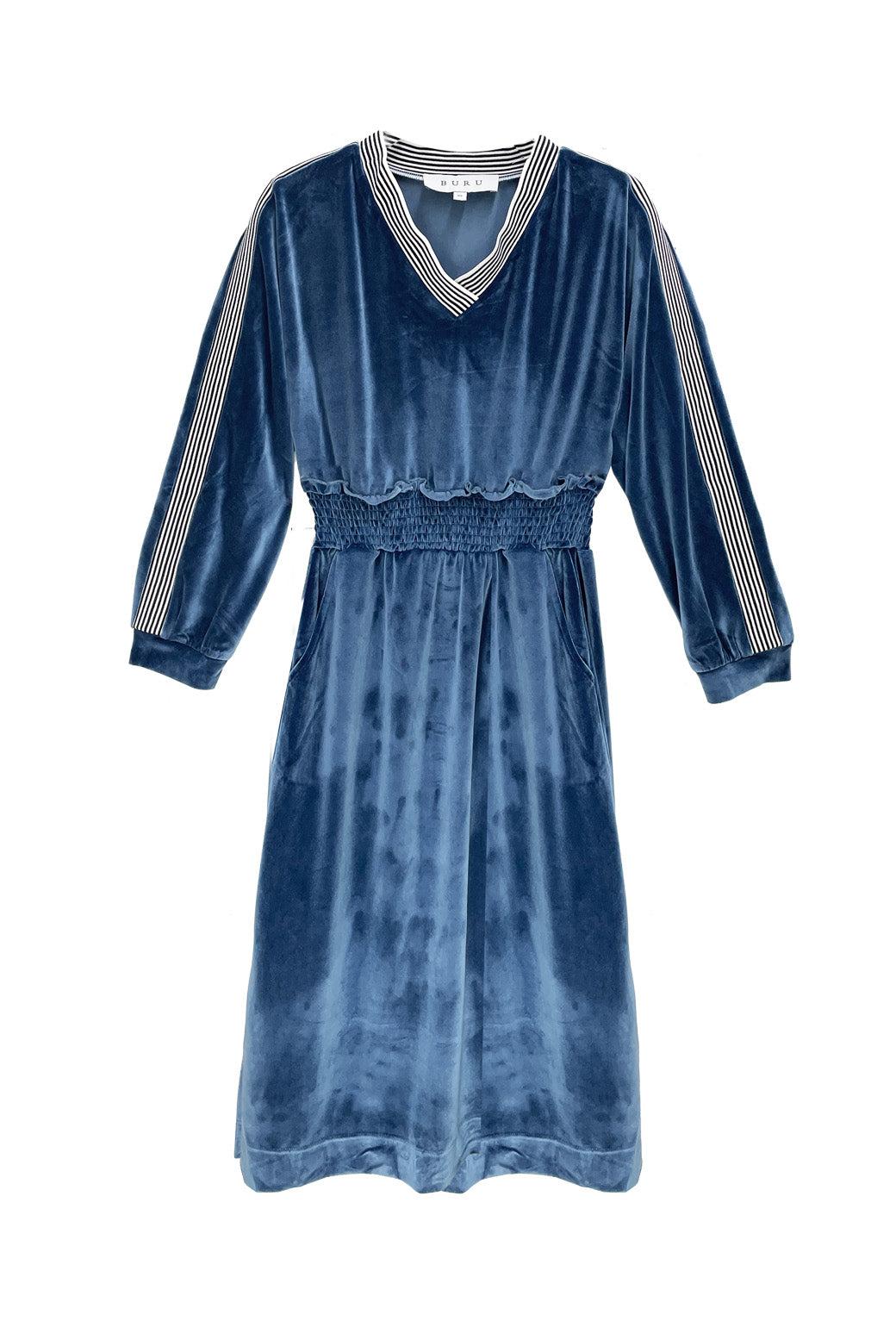 BURU White Label Track Dress in Blue