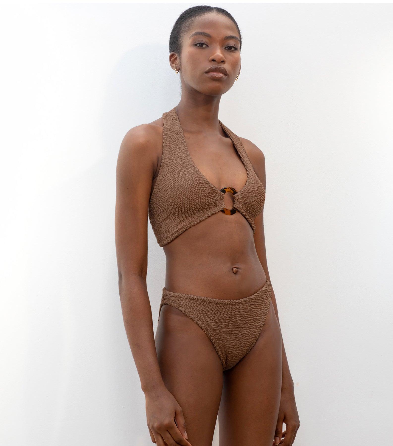 Hunza G Coco Bikini in Brown Lyst