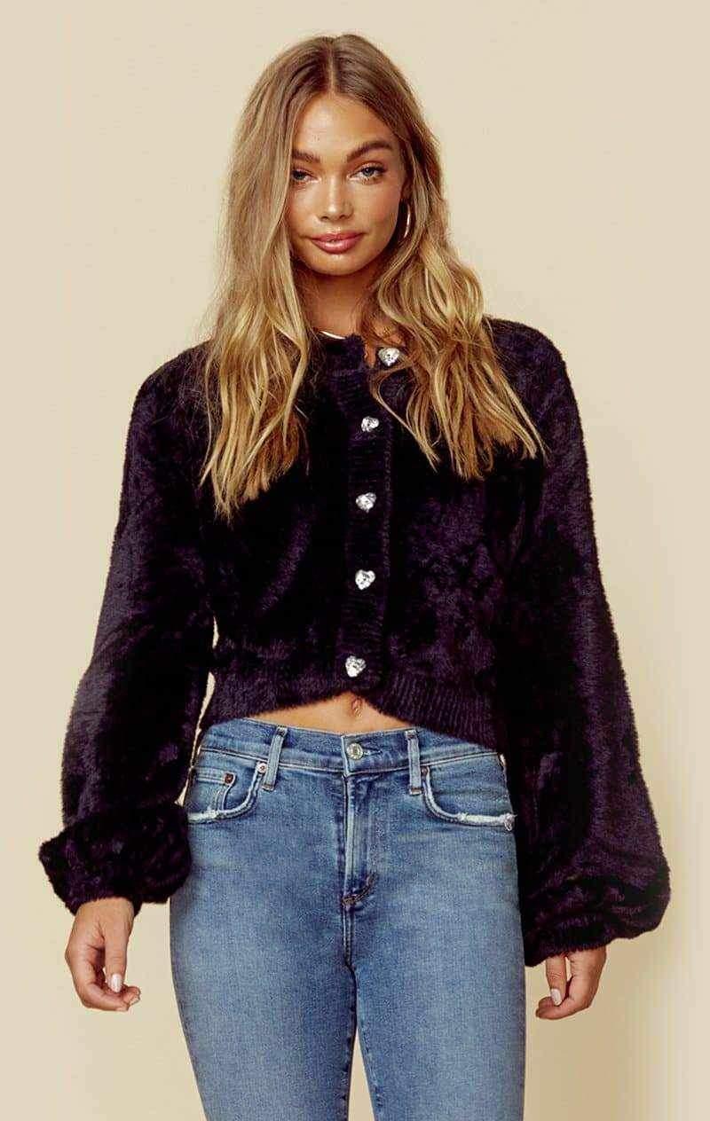 for love and lemons fuzzy cardigan