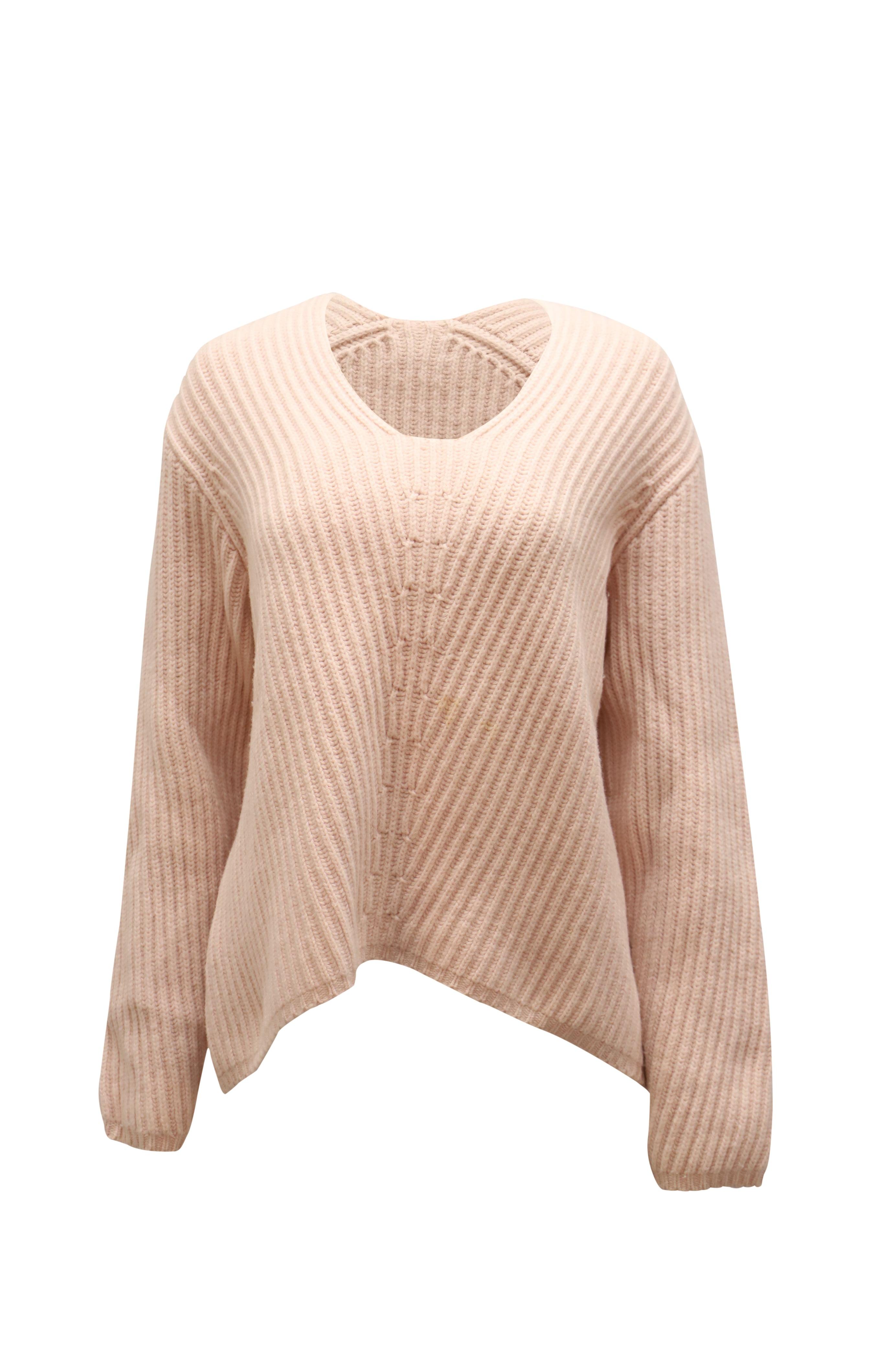Acne Studios Chunky Wool V Neck Sweater in Natural Lyst
