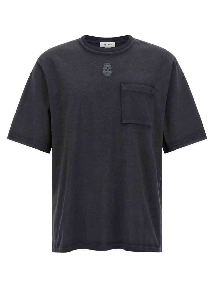 Tシャツ・カットソー ALEXANDER MCQUEEN Men T-shirt Green 808915QXABL 3012 Alexander Mcqueen Men's Green Washed Dye T-Shirt, Size