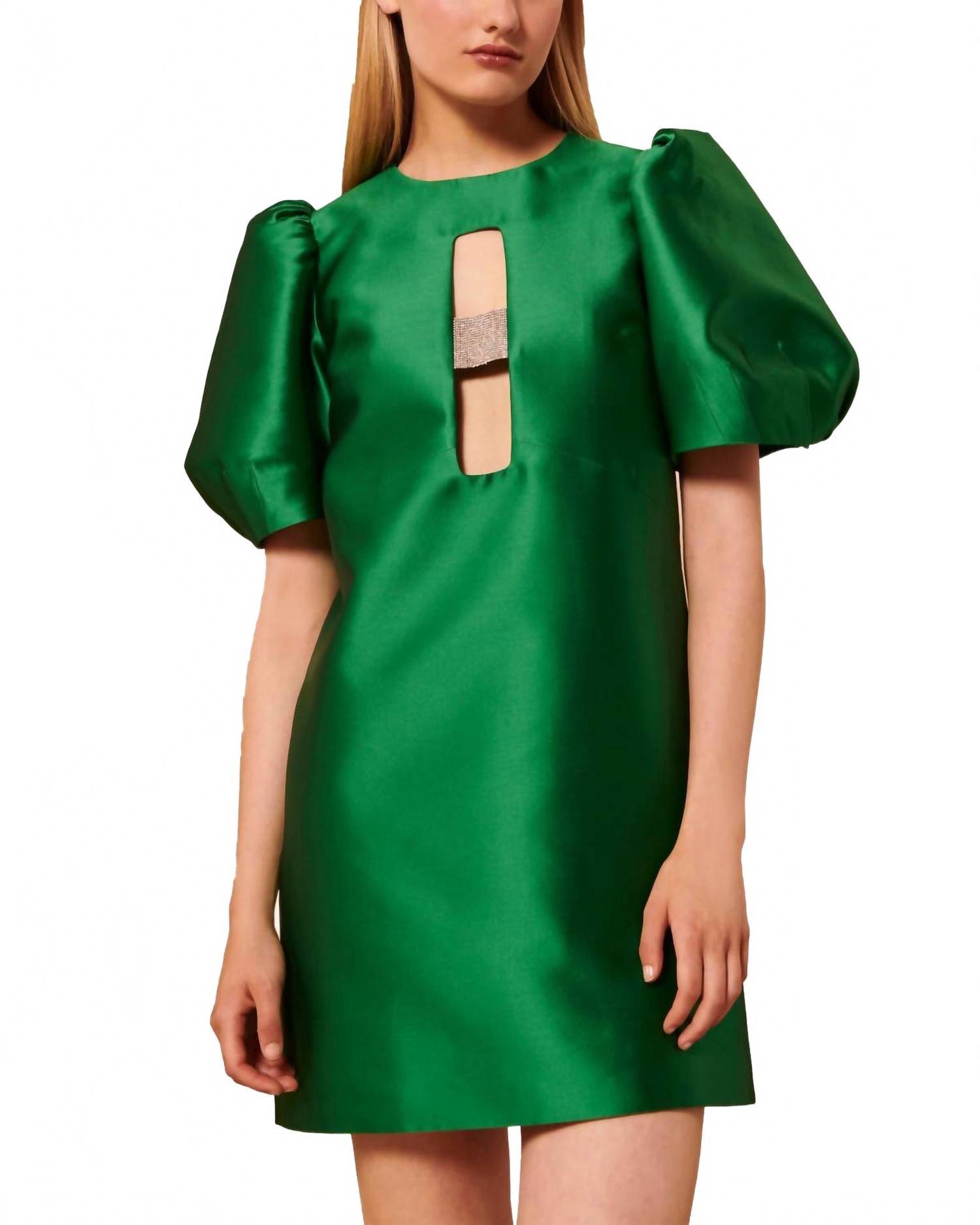 green emerald velvet dress Tara Dress  RESET by Jane
