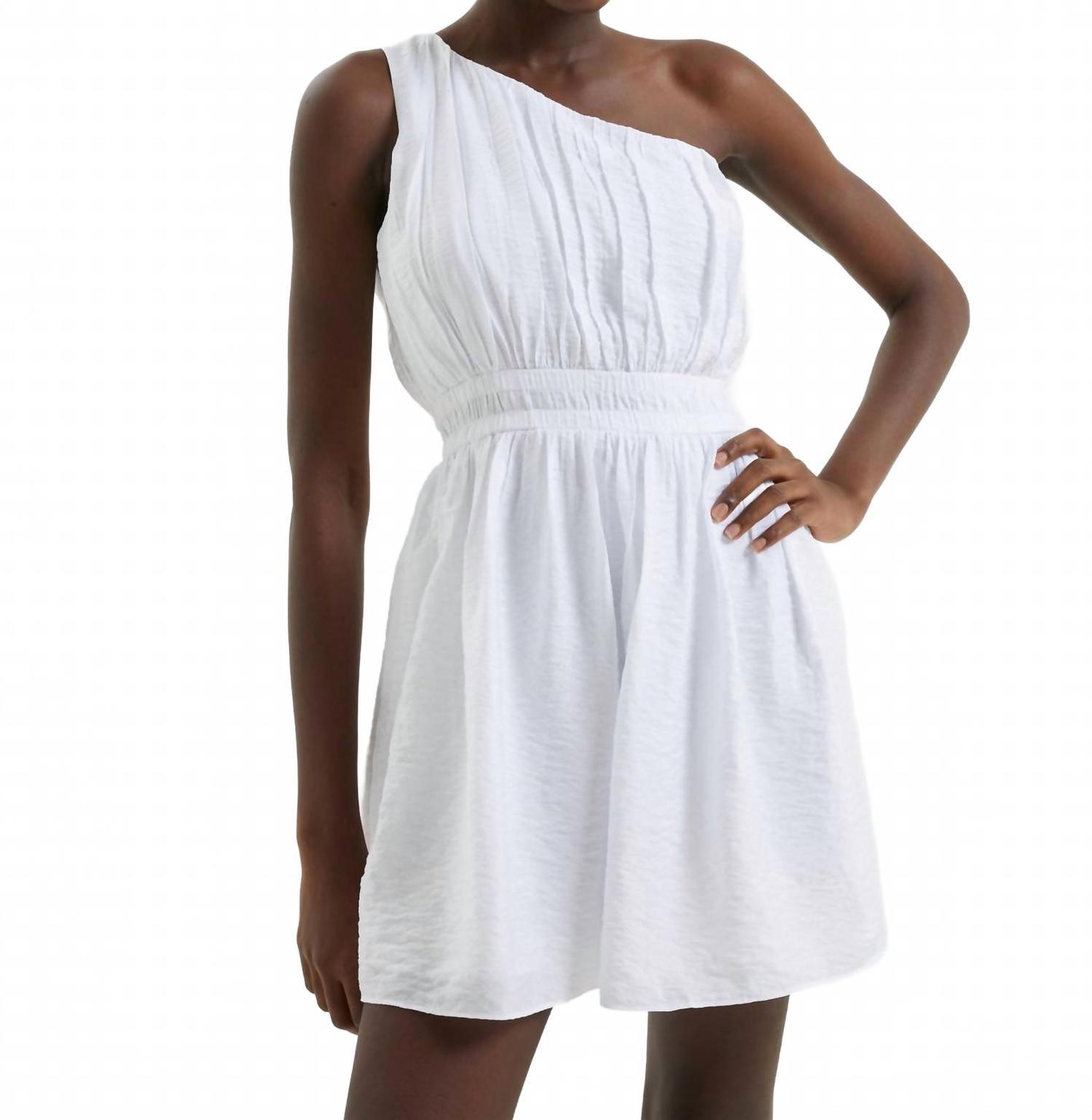 french connection white one shoulder dress French Connection Whisper one shoulder mini dress in white