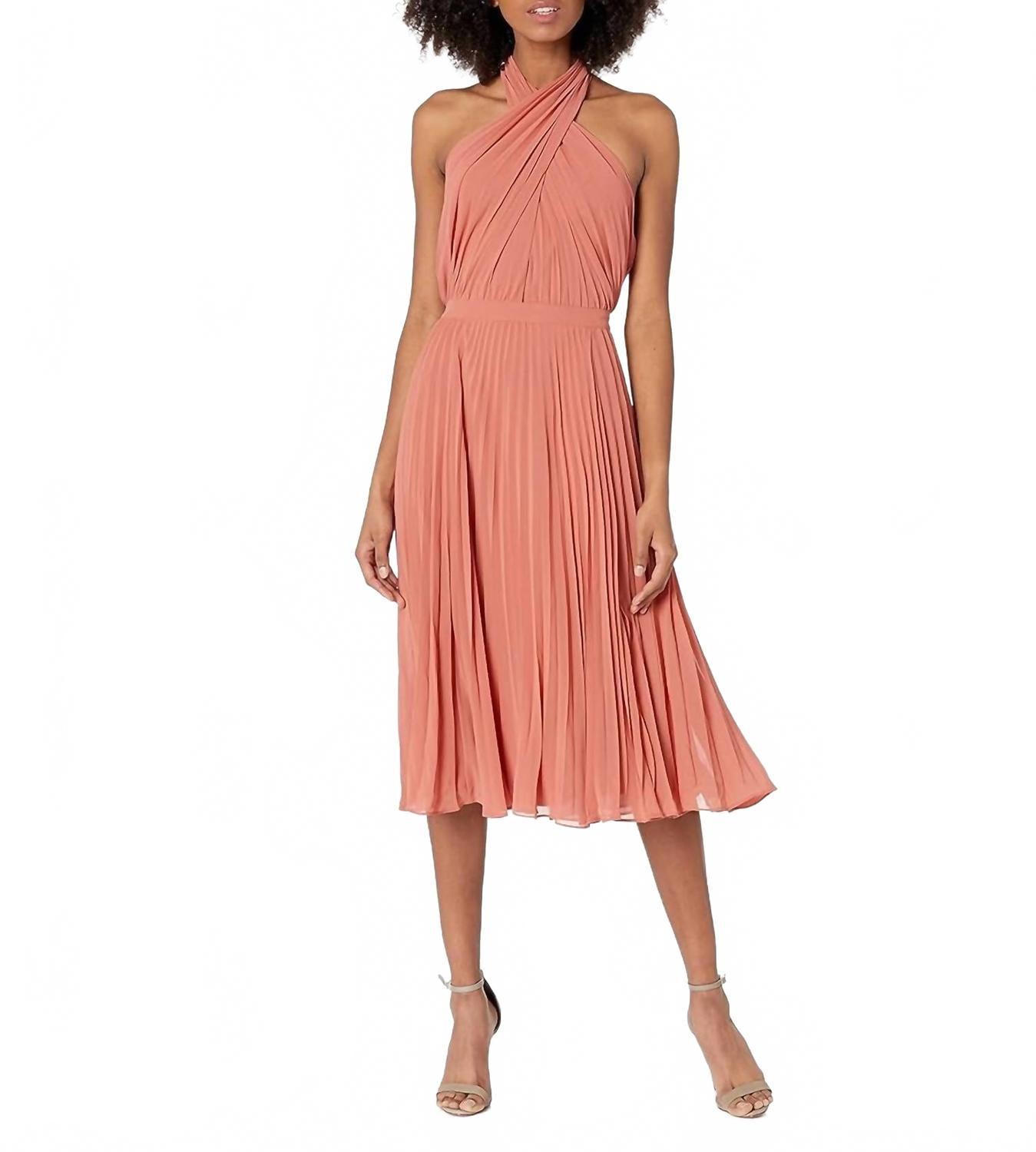 strapless open back dress ALISHA PLEATED YELLOW DRESS main image 0