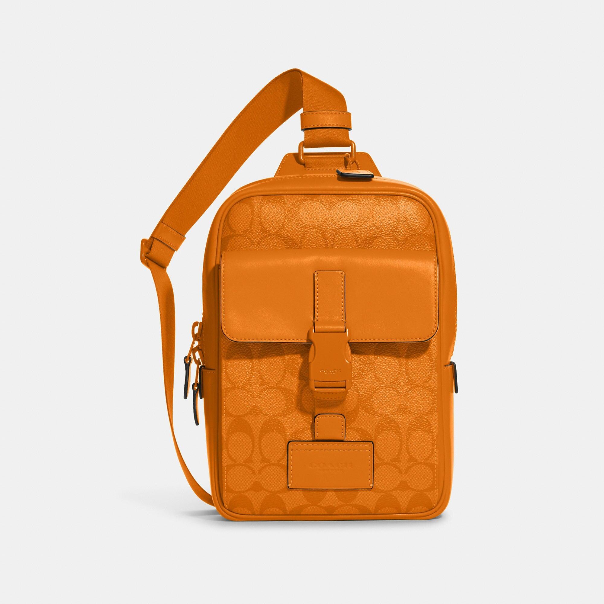 Coach Outlet Track Pack In Signature Canvas in Orange | Lyst
