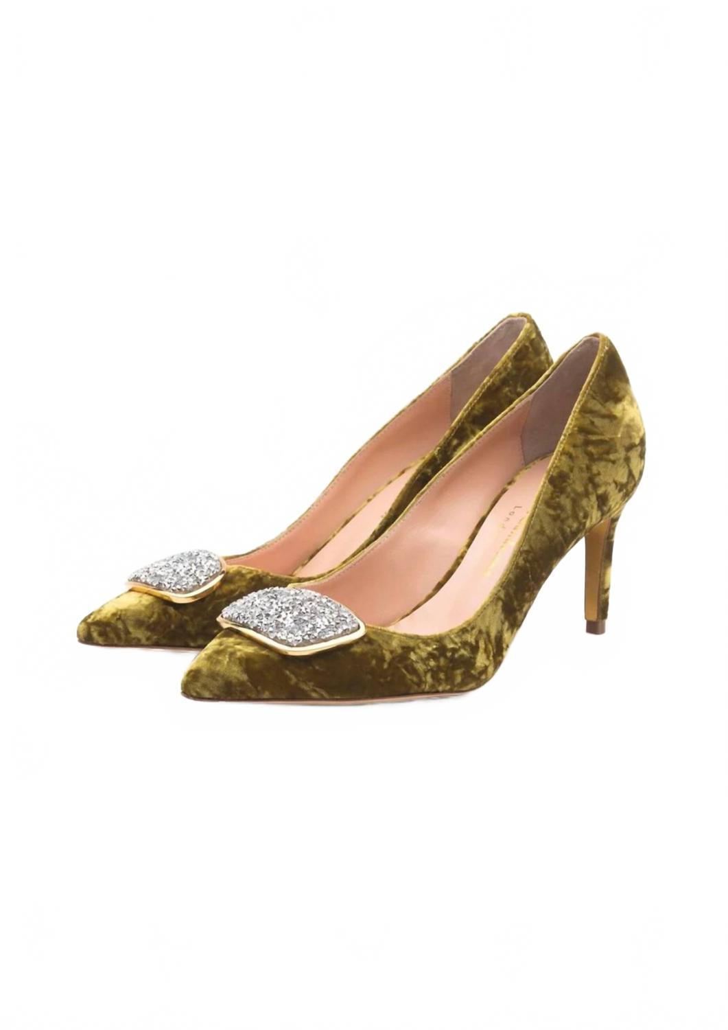 Rupert Sanderson 新品　36 RUPERT SANDERSON $750 Red Metallic Pointy Toe Slip On Pump