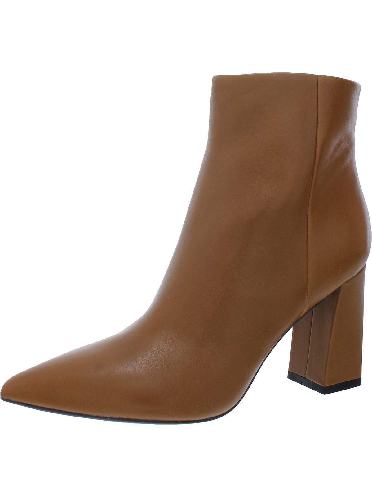 Marc Fisher Gritana Leather Block Heel Ankle Boots in Brown Lyst