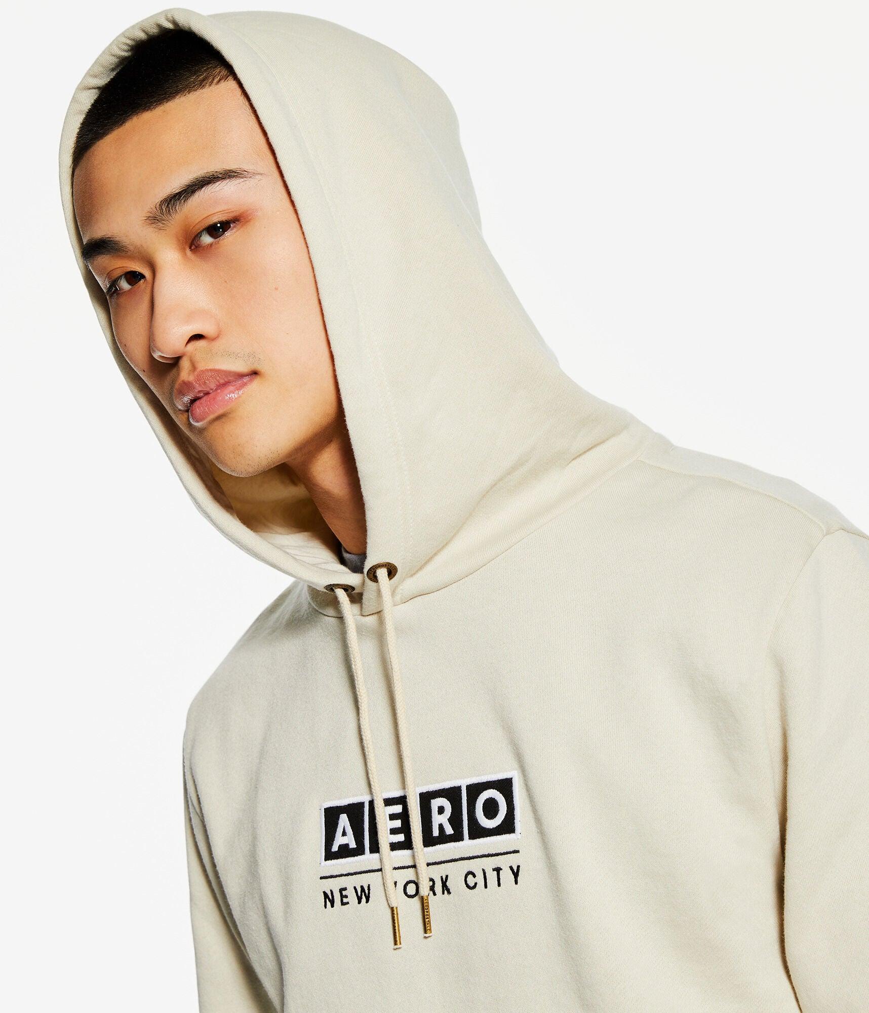 Aéropostale Block Logo Heritage Pullover Hoodie in White for Men | Lyst