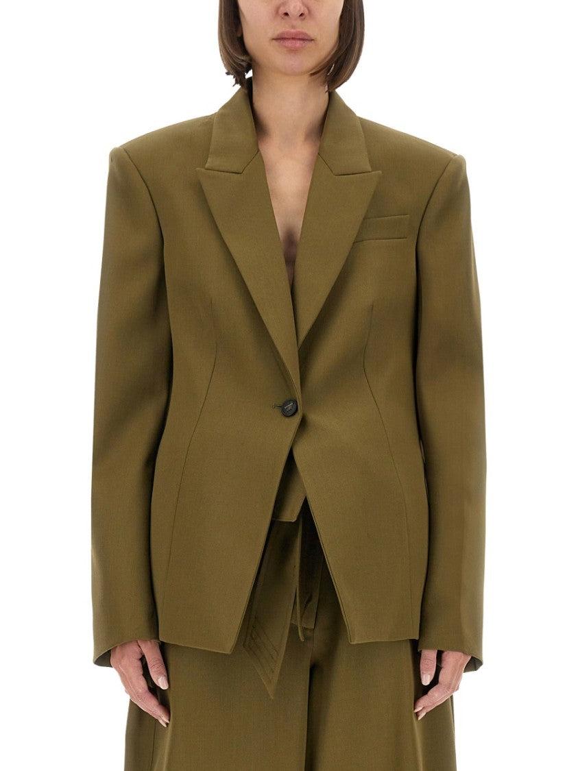 ジャケット The Attico Asymmetric military green wool jacket The Attico Asymmetric military green wool jacket | TheDoubleF