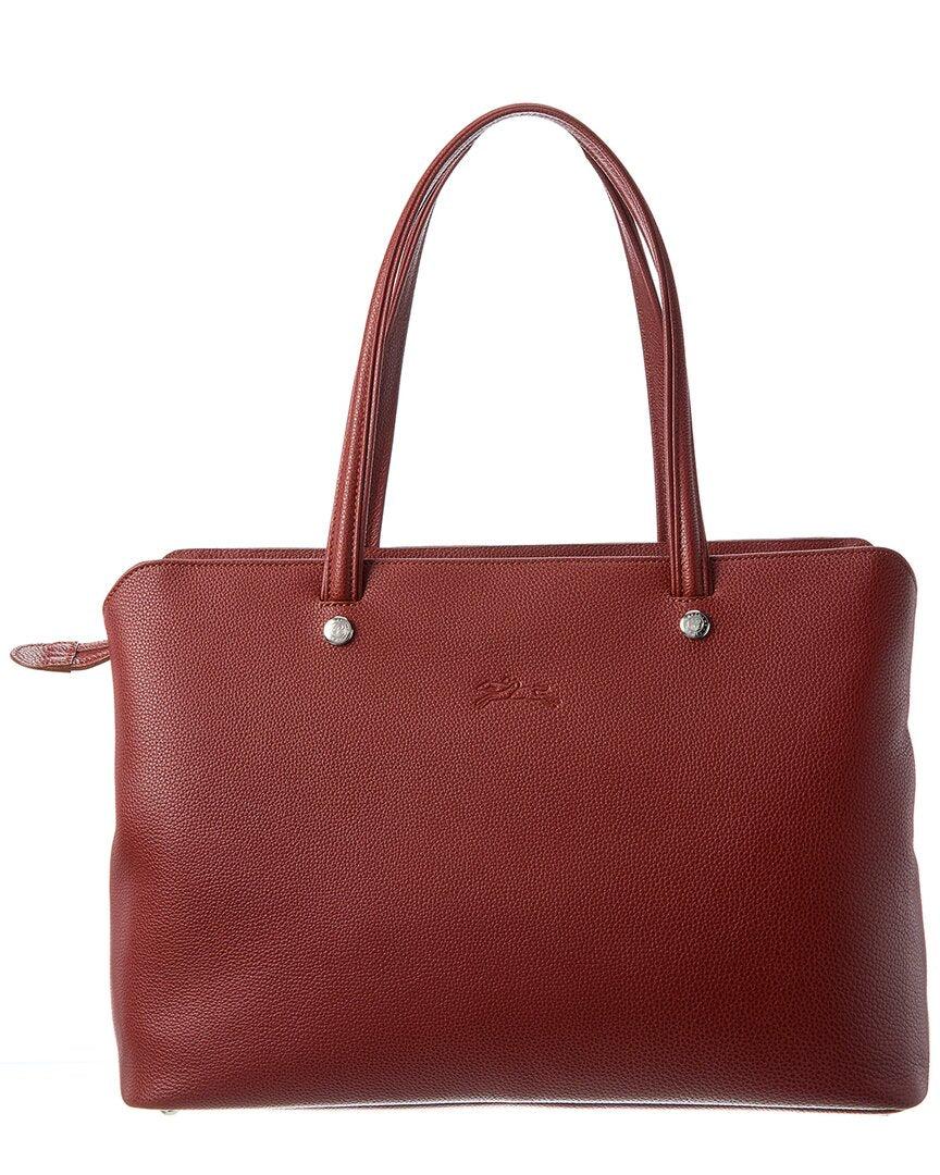 Longchamp Le Foulonne Top Zip Nylon Leather Shoulder Tote in Red Lyst