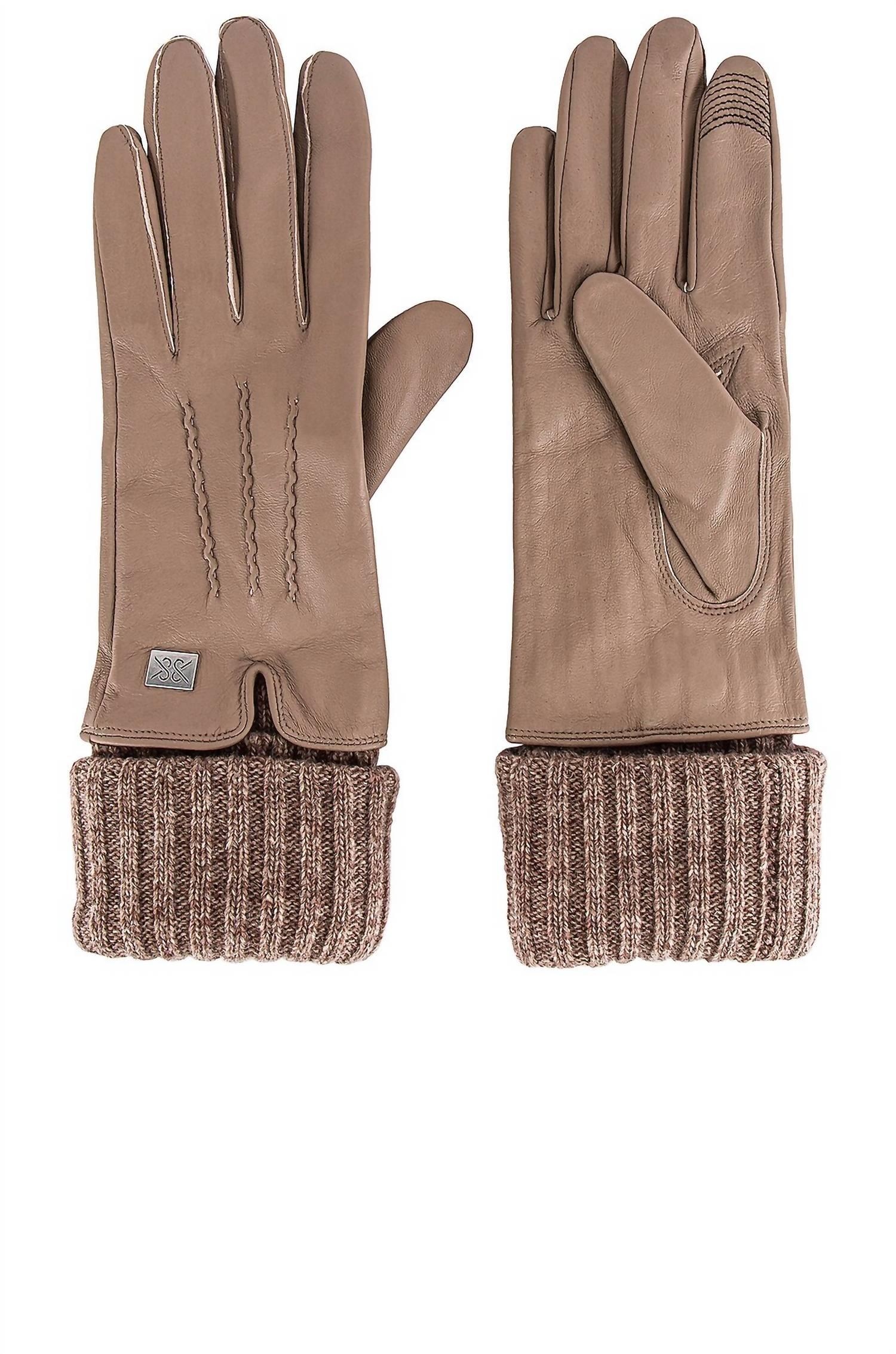 SOIA & KYO Carmel Leather Gloves In Fawn in Brown | Lyst