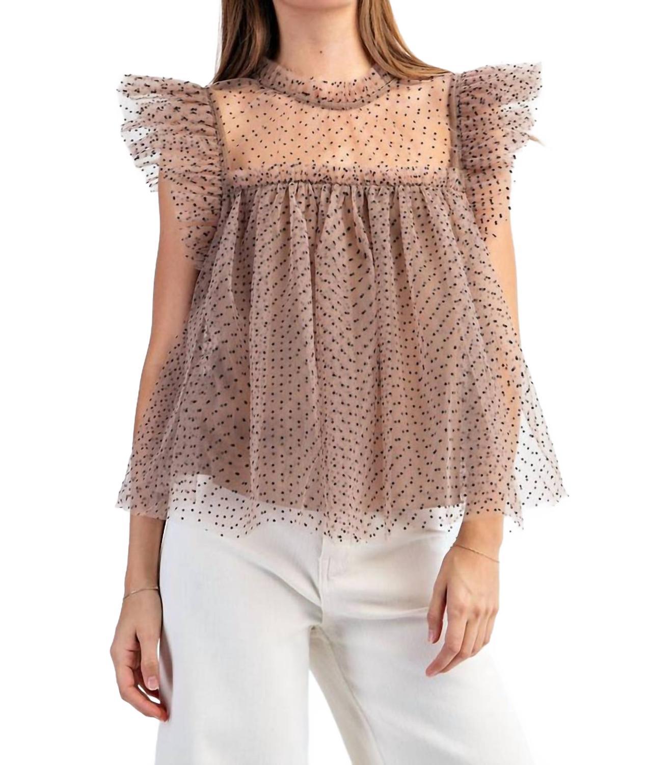 S motif tulle tops ベージュ theredthered THEREDTHREAD】S motif tulle tops