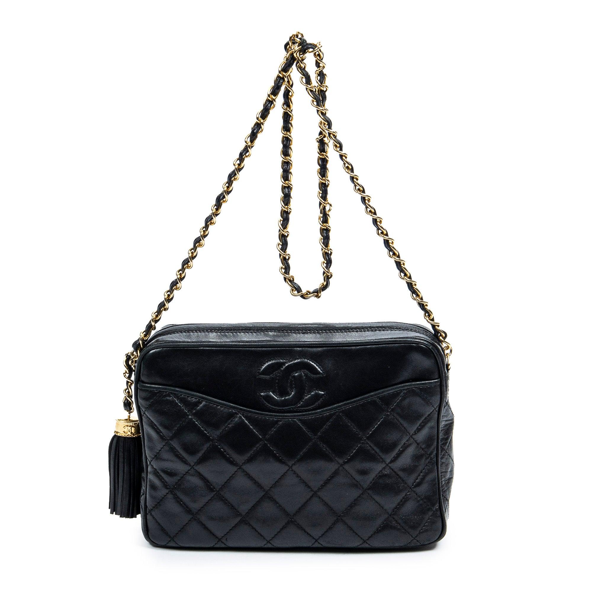 Chanel Vintage Tassel Camera Bag in Black