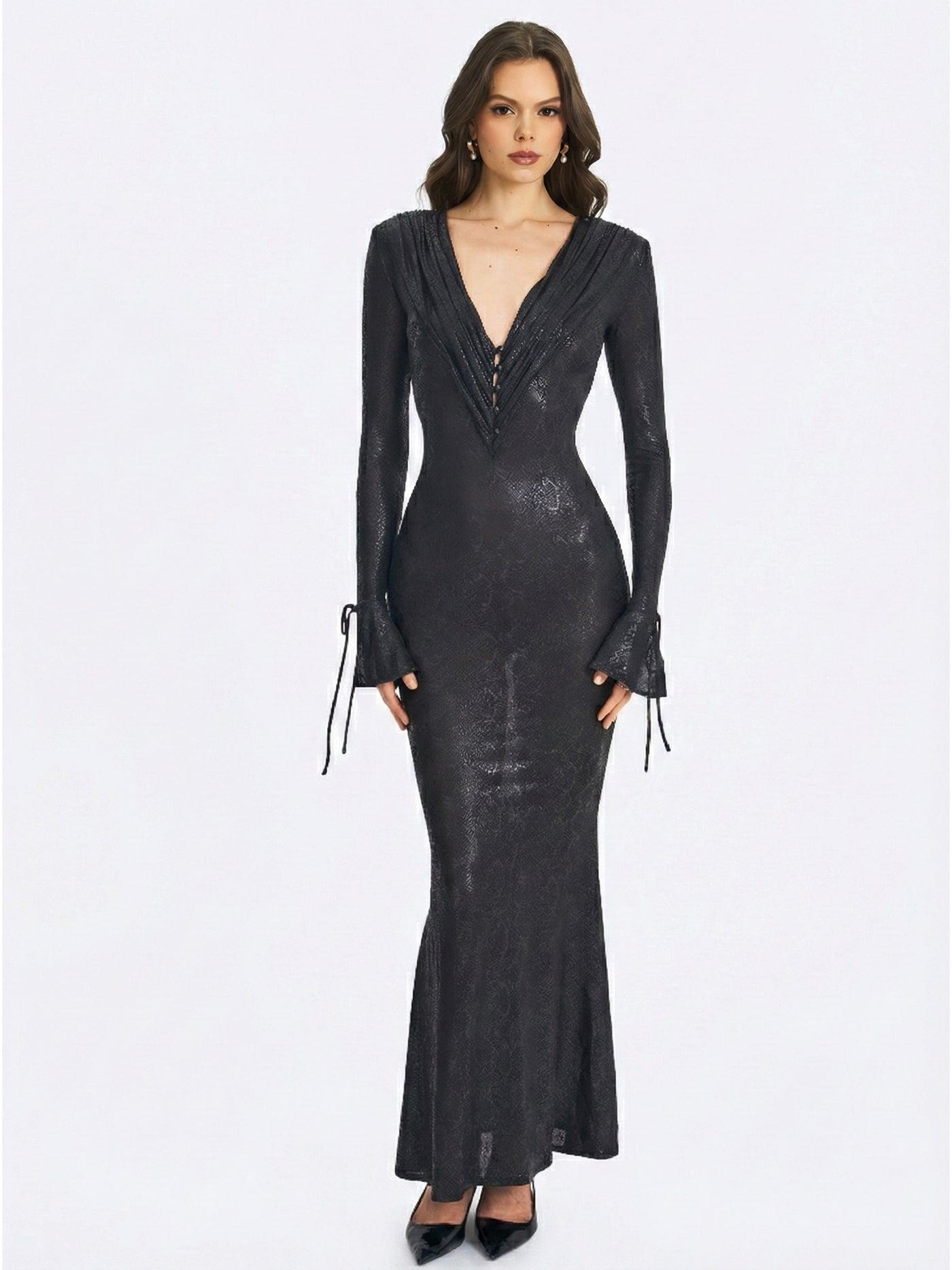 snakeskin formal dress Corseted snakeskin dress main image 1
