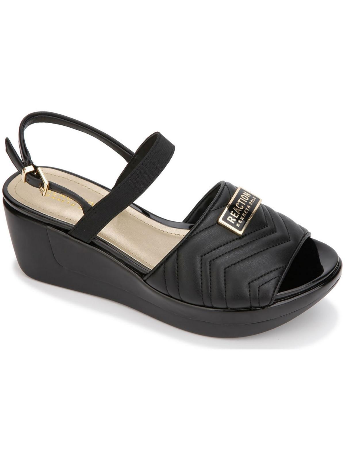 Kenneth Cole Reaction Pepea Two Piece Quilted Dressy Slip On Wedge Sandals  in Black | Lyst