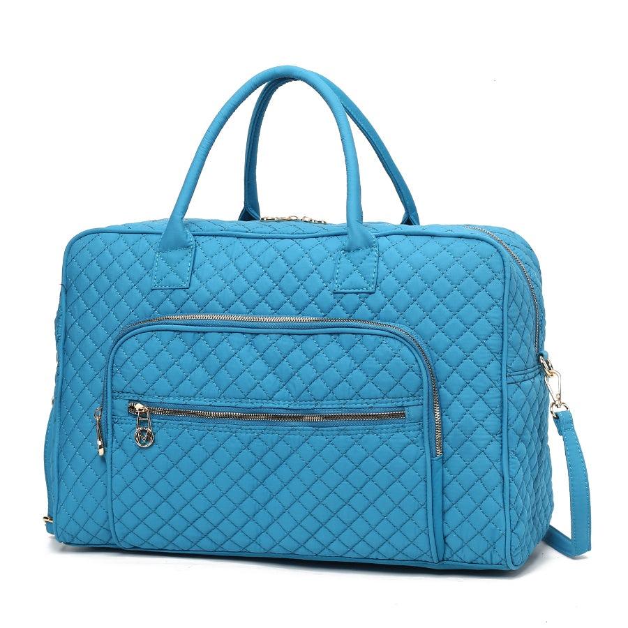 MKF Collection by Mia K Jayla Solid Quilted Cotton Duffle Bag By Mia K
