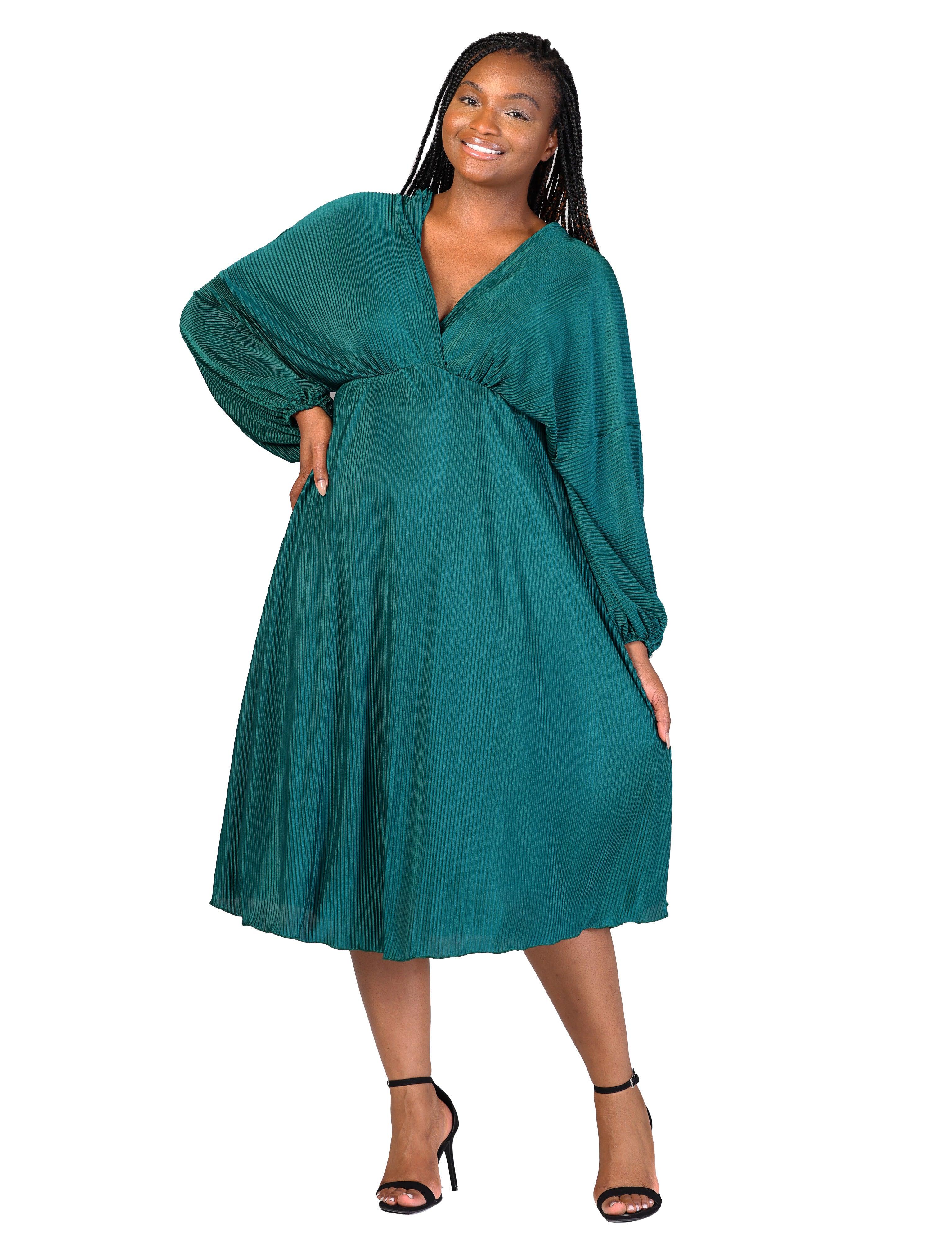 green emerald velvet dress Dark Green Empire Waist Chiffon Mother of Bride Dress main image 1