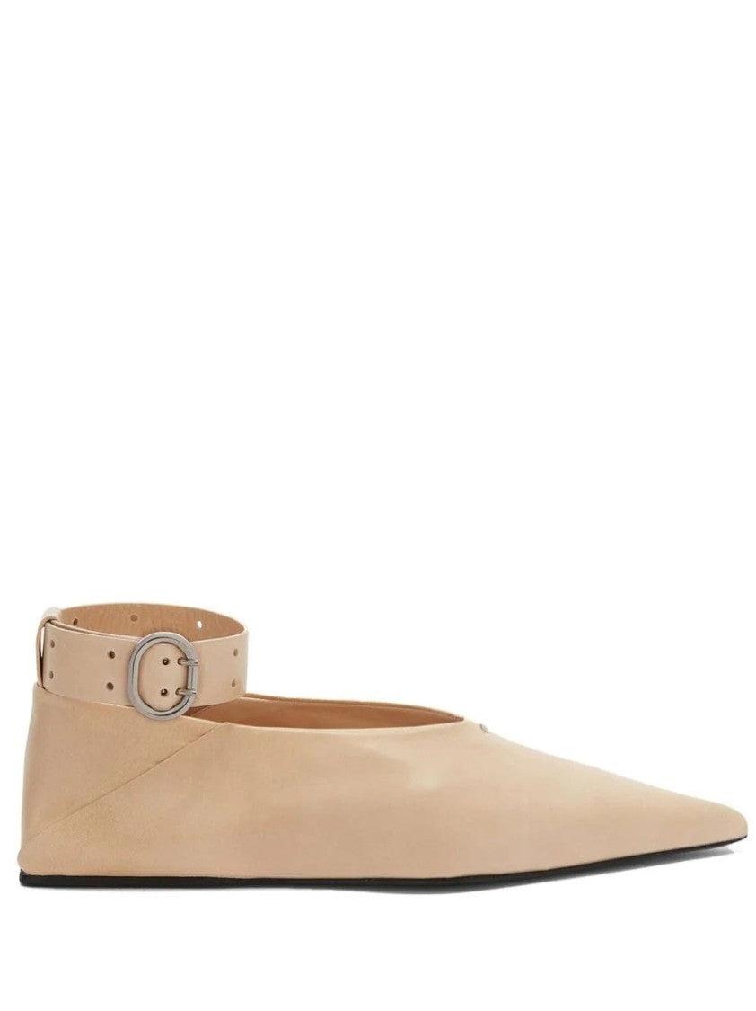 フラットシューズ Jil Sander Nappa Ballerina Flats With Subtle Heel Jil Sander Nappa Ballerina Flats With Subtle Heel In Black