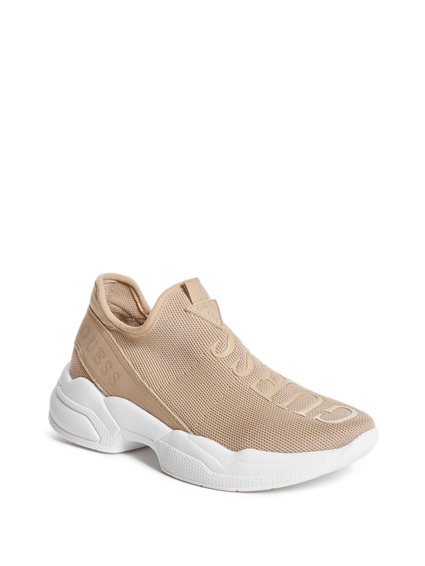 Guess Factory Lyanna Knit Logo Sneakers in Natural | Lyst