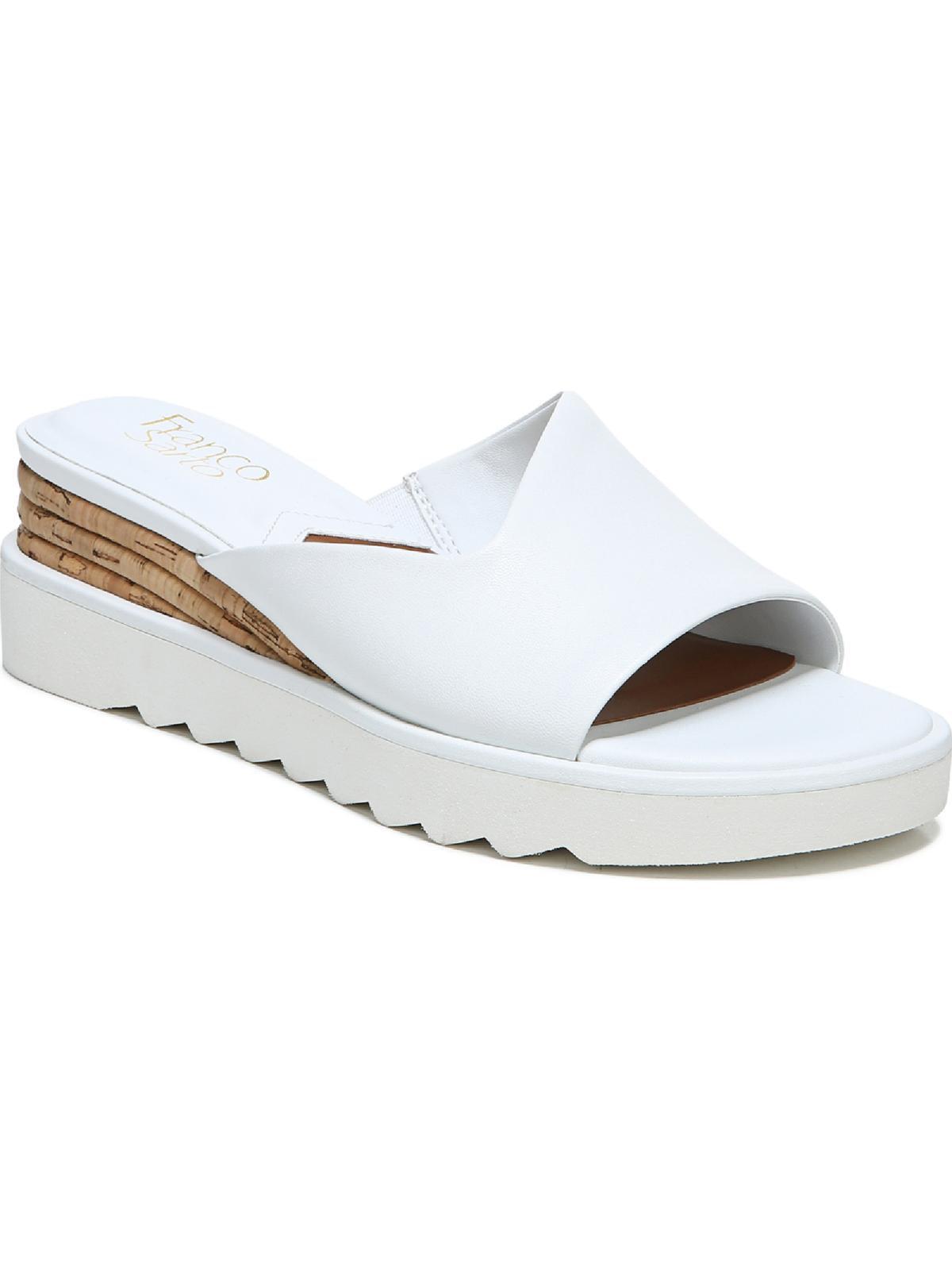 Franco Sarto Chazz Leather Slip On Slide Sandals in White | Lyst