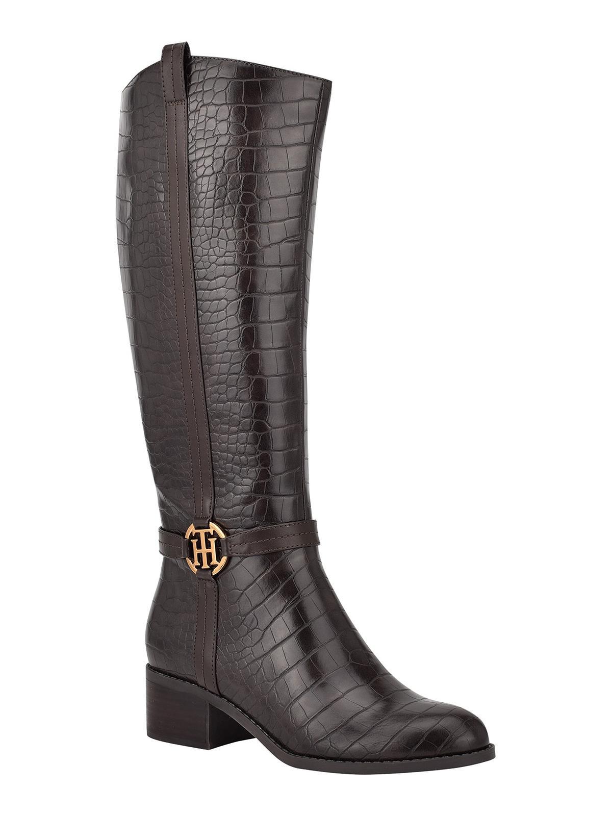 Tommy Hilfiger Diwan 2 Faux Leather Knee-high Boots in Black | Lyst
