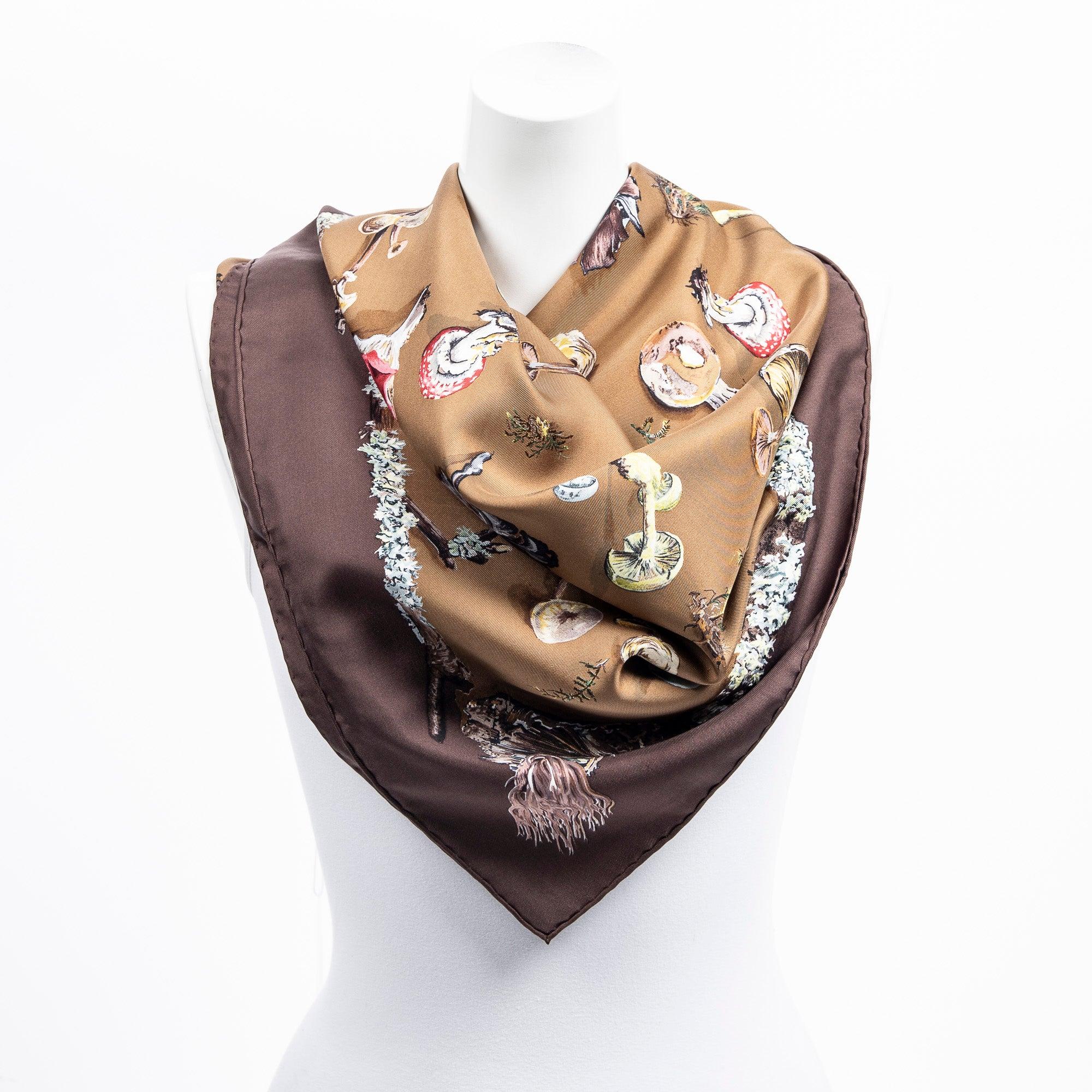 hermes scarf brown