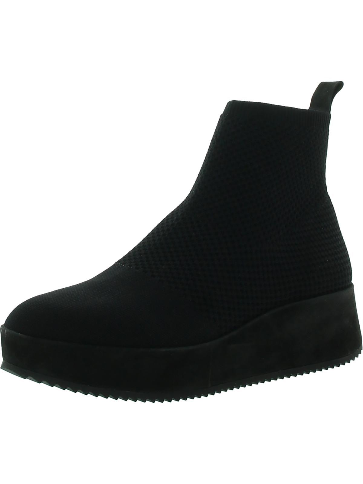Eileen Fisher Knit Fabric Wedge Heel Chelsea Boots in Black | Lyst