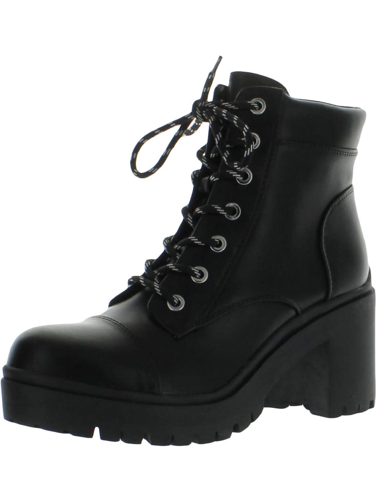 Nine West Quenton 3 Faux Leather Lug Sole Combat & Laceup Boots in