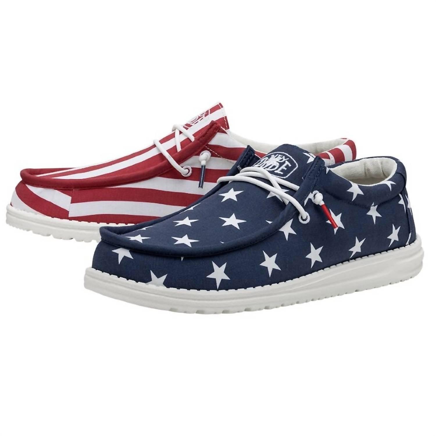 Hey Dude Wally Patriotic Shoes In American Flag in Blue | Lyst
