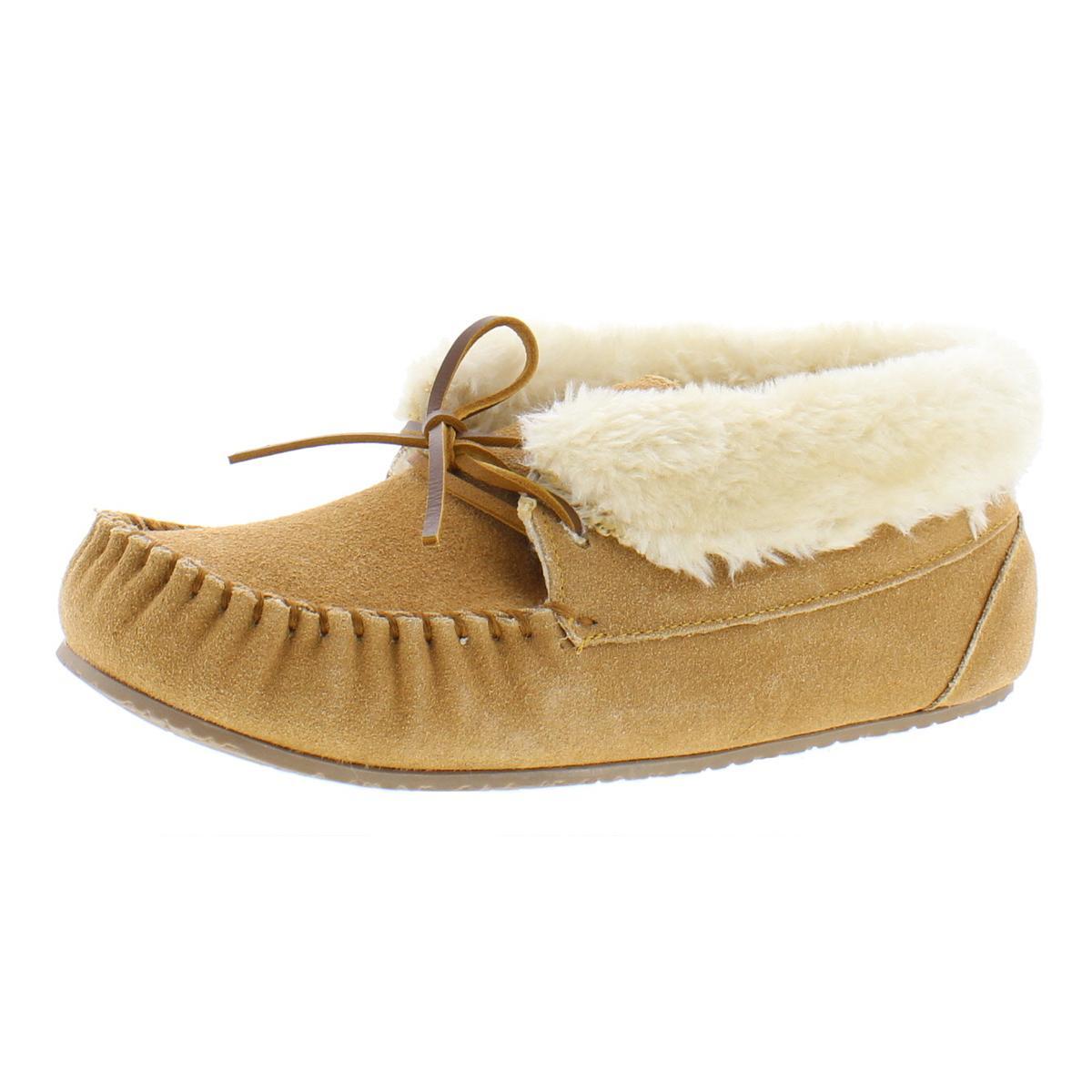 Minnetonka Cabin Bootie Faux Fur Lined Slip On Moccasin Boots in Natural Lyst